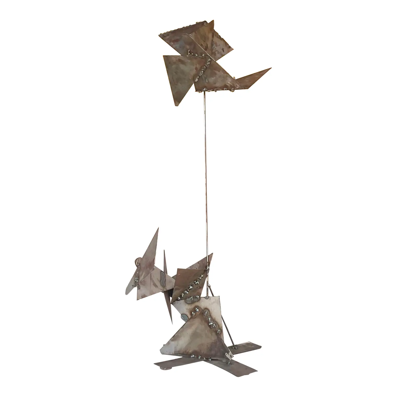 Contemporary Abstract Welded Steel Kinetic Sculpture