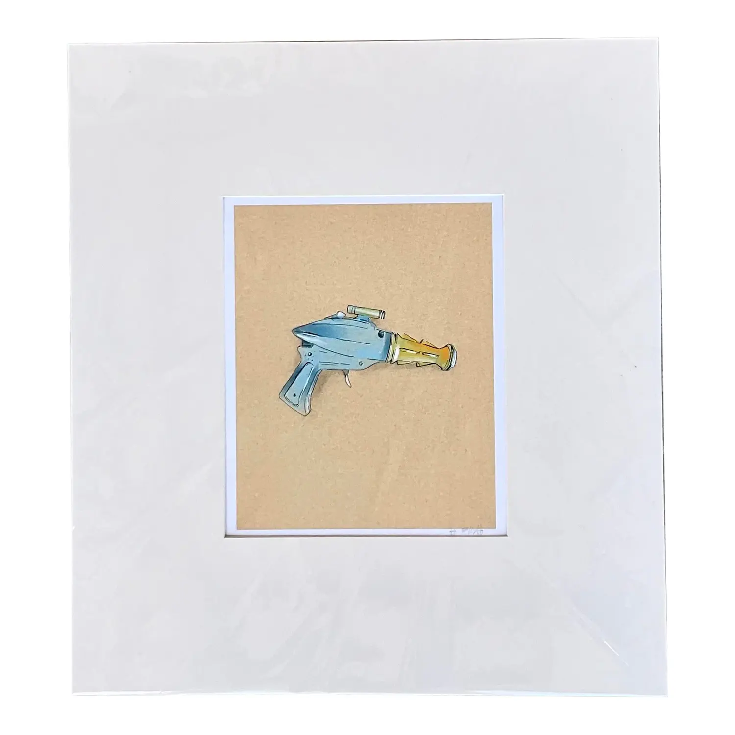 Contemporary Hand Signed Original Print of Space Age Water Pistol