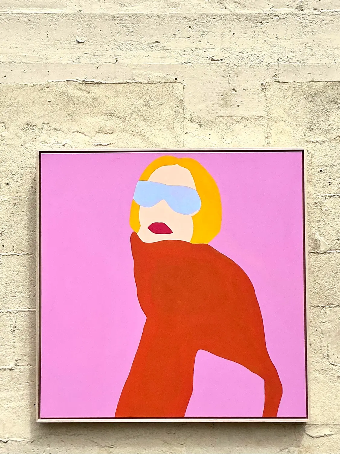 Contemporary Op Art Acrylic Figurative on Canvas - Side view