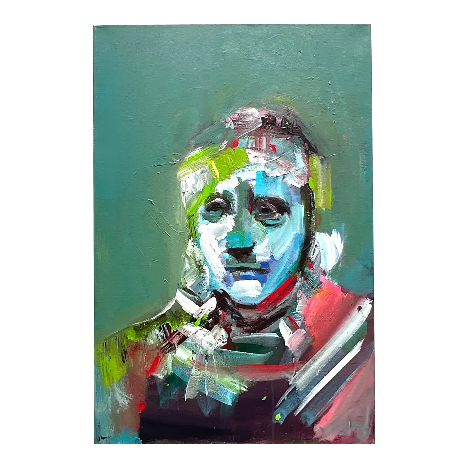 Contemporary Original Abstract Figural Portrait on Canvas