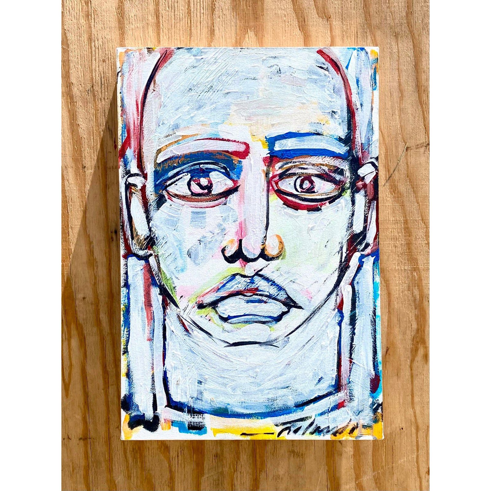 Contemporary Original Abstract Oil Signed Roland - Back view
