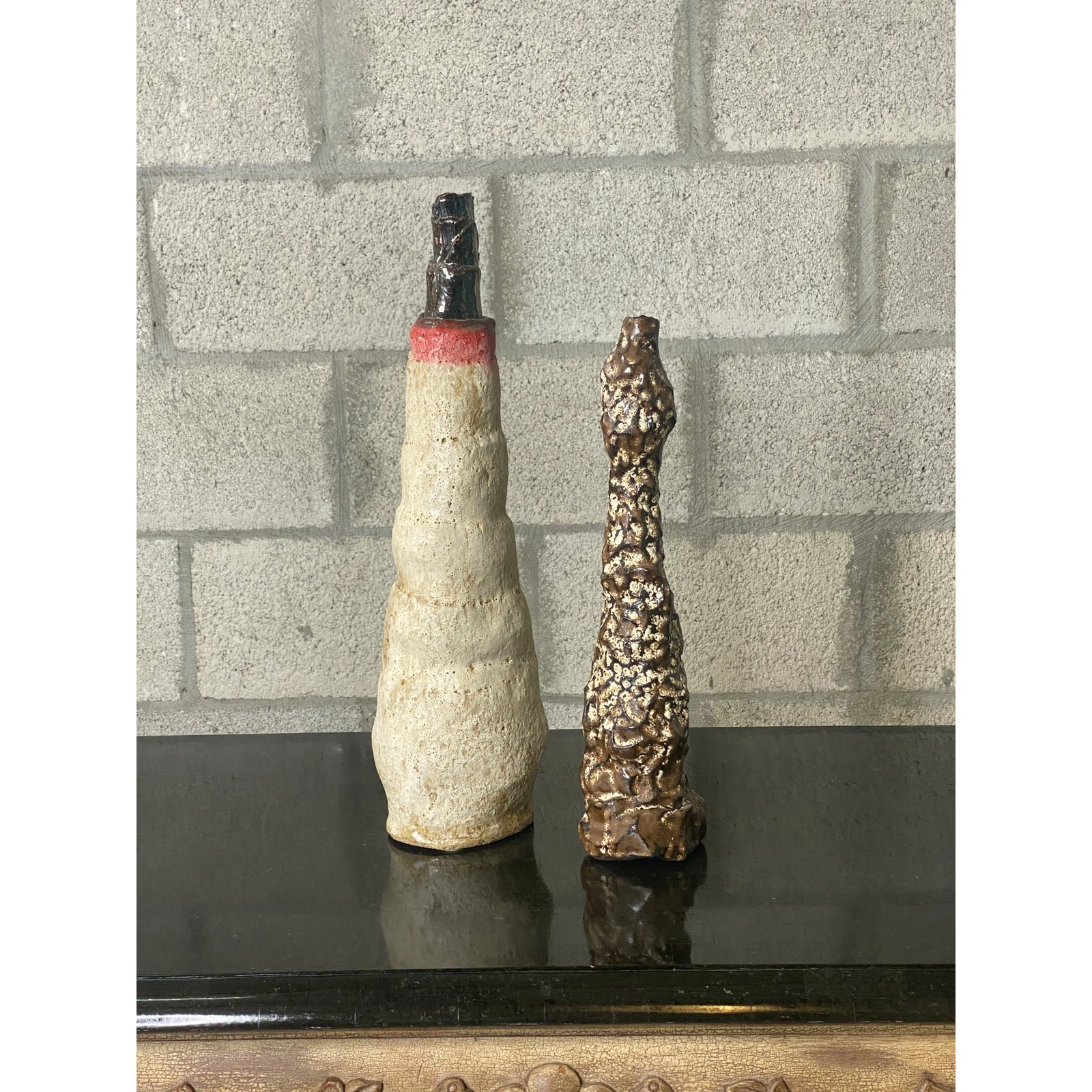Contemporary Signed Studio Pottery Vases - a Pair - Detail view