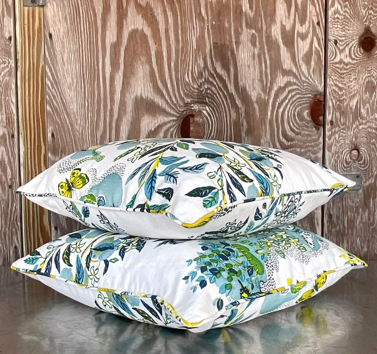 Custom Costal Schumacher “Citrus Garden” Throw Pillow - Side view