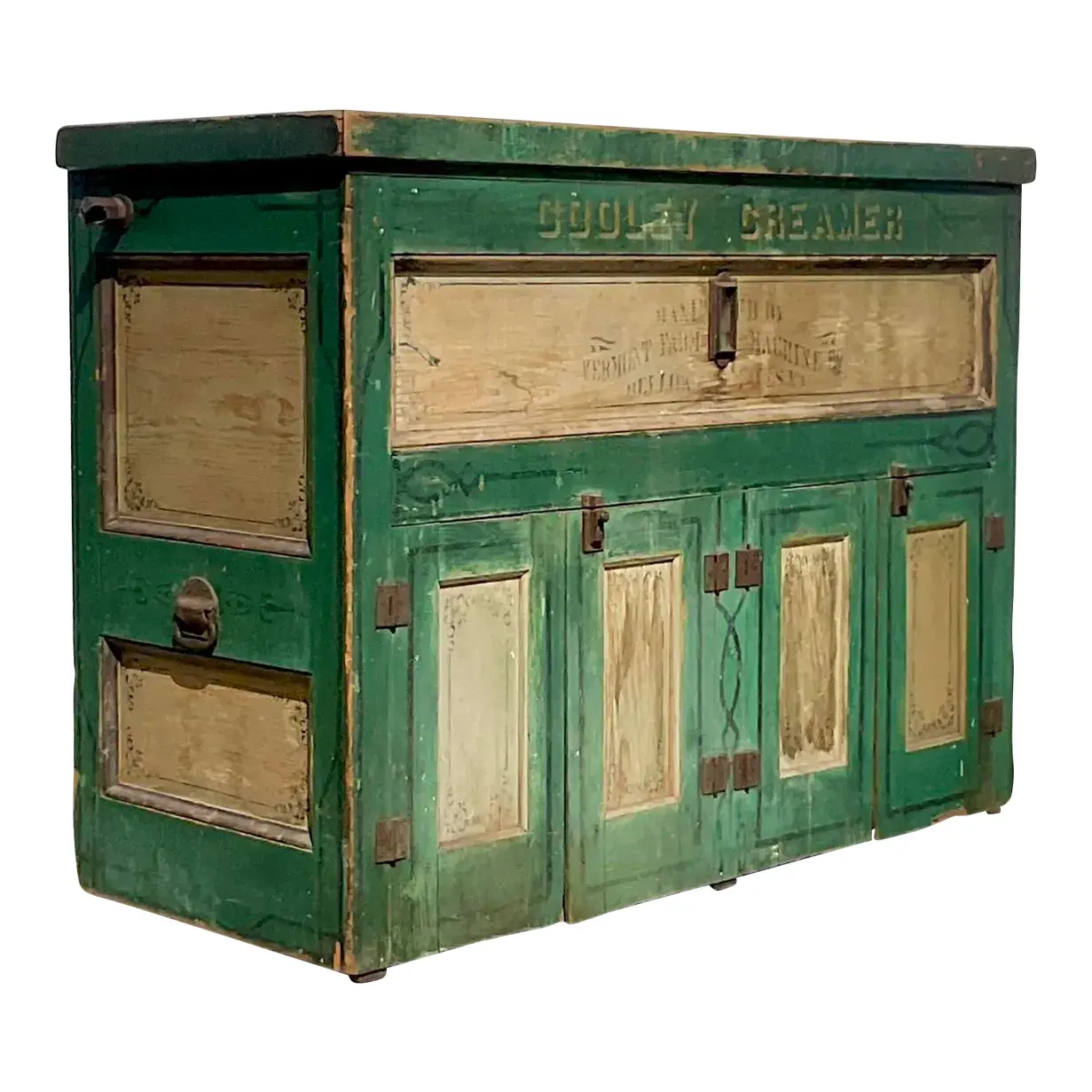 Early 20th Century Rustic a.h. Reid Creamery Cabinet