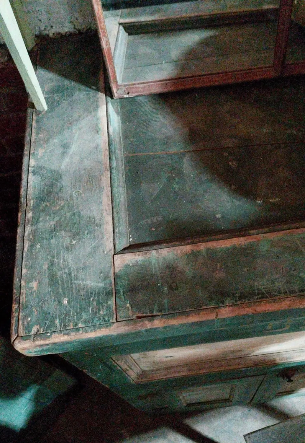 Early 20th Century Rustic a.h. Reid Creamery Cabinet - Back view