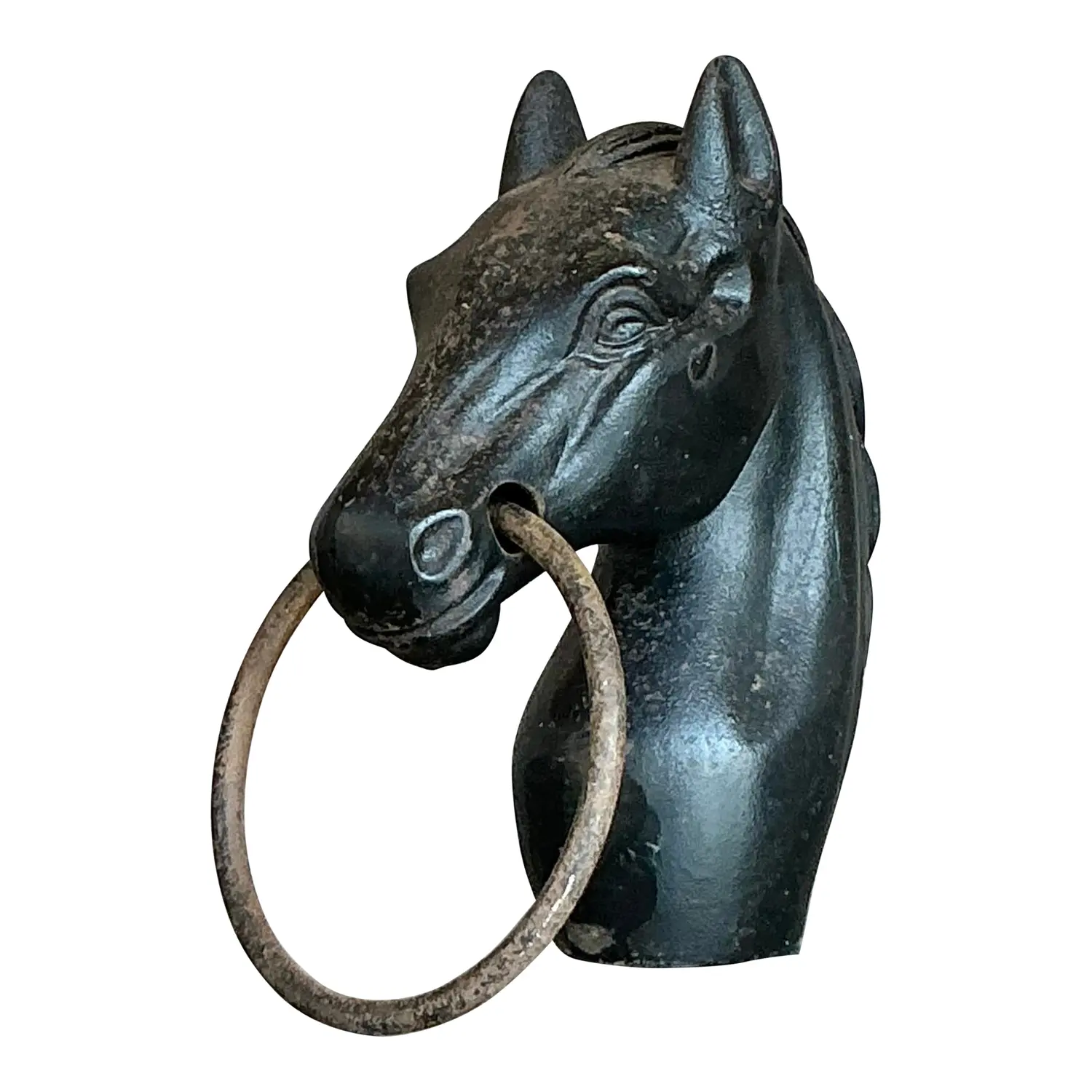 Early 20th Century Vintage Boho Wrought Iron Hitching Post Head