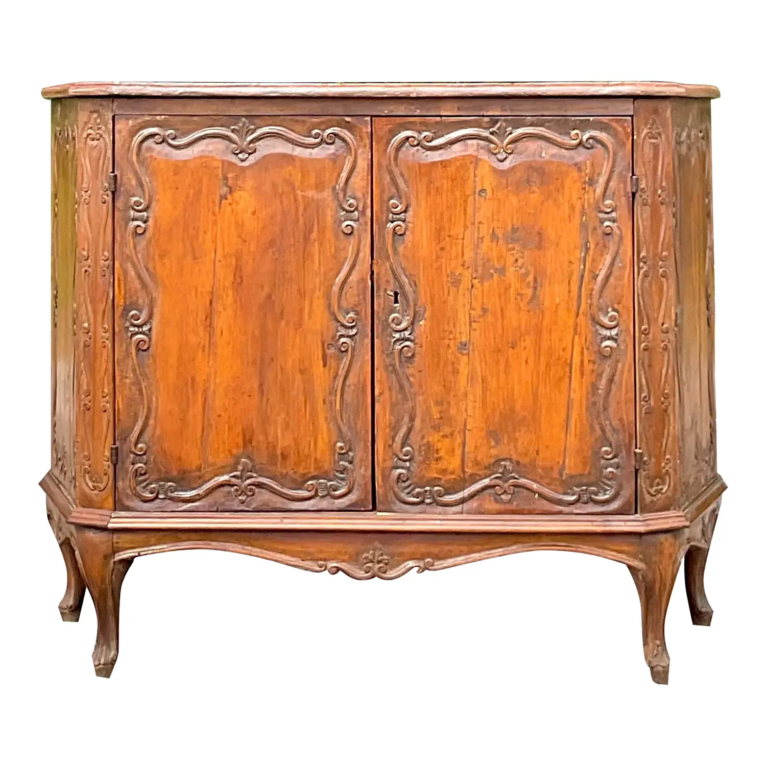 Early 20th Century Vintage Italian Carved Console Cabinet