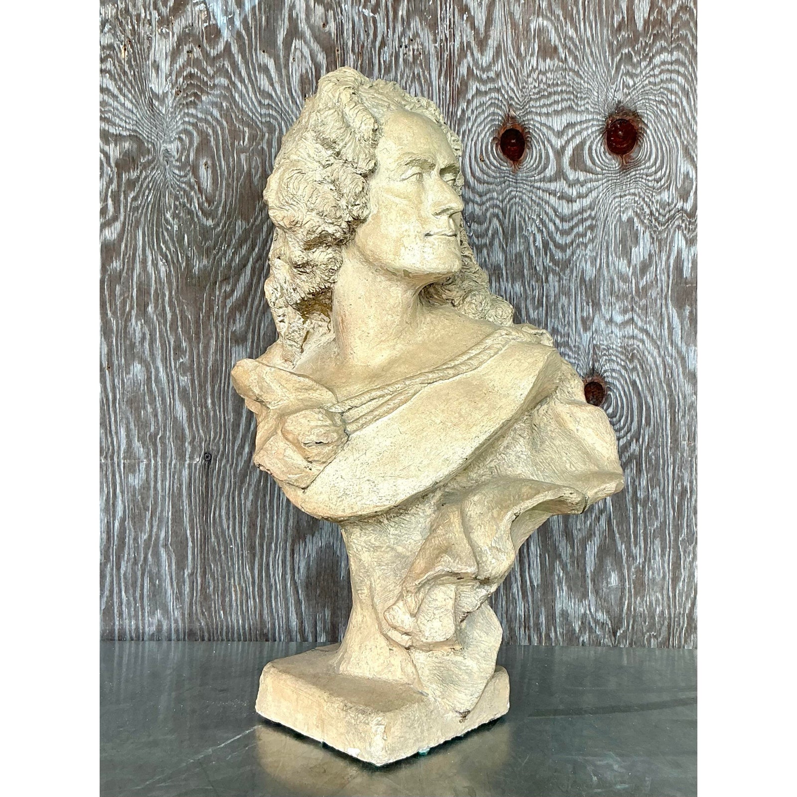 Early 20th Century Vintage Regency Plaster Bust - Top view