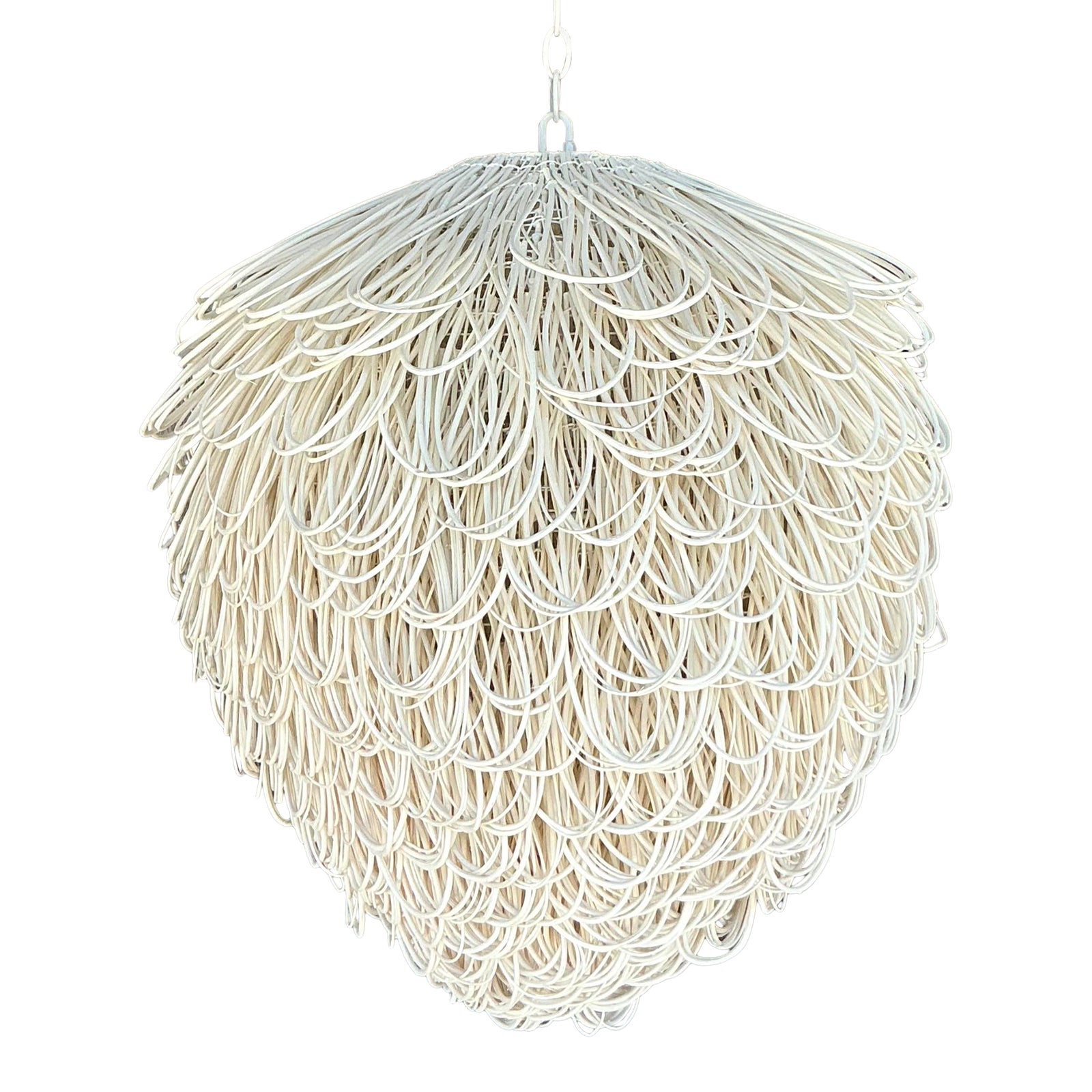 Early 21st Century Boho Finley Looped Rattan Chandelier After Arteriors - Detail view
