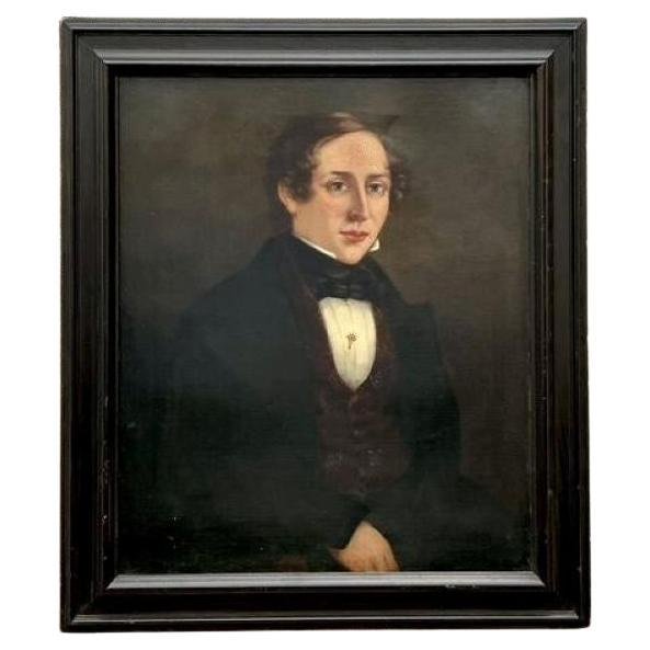 Vintage Boho Original Oil Portrait on Canvas