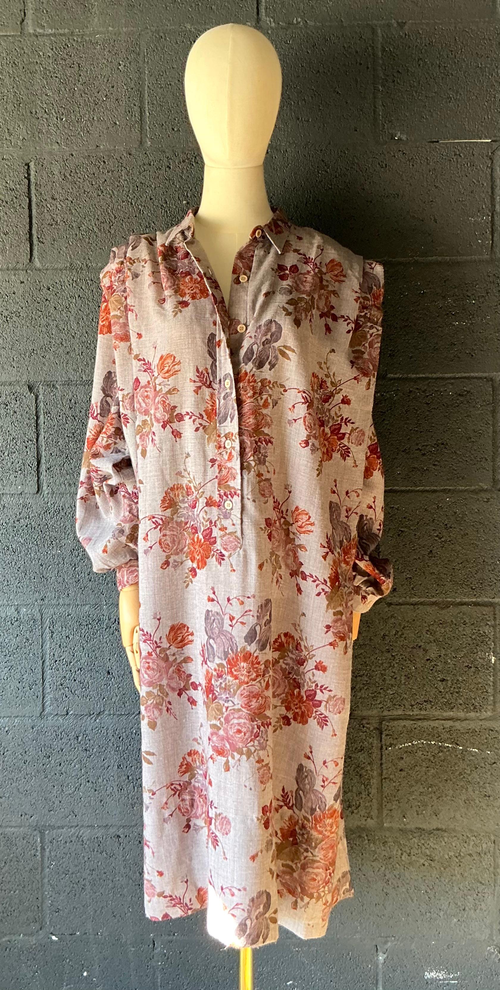 Vintage Lanvin Paris Floral Tunic Dress - Detail view