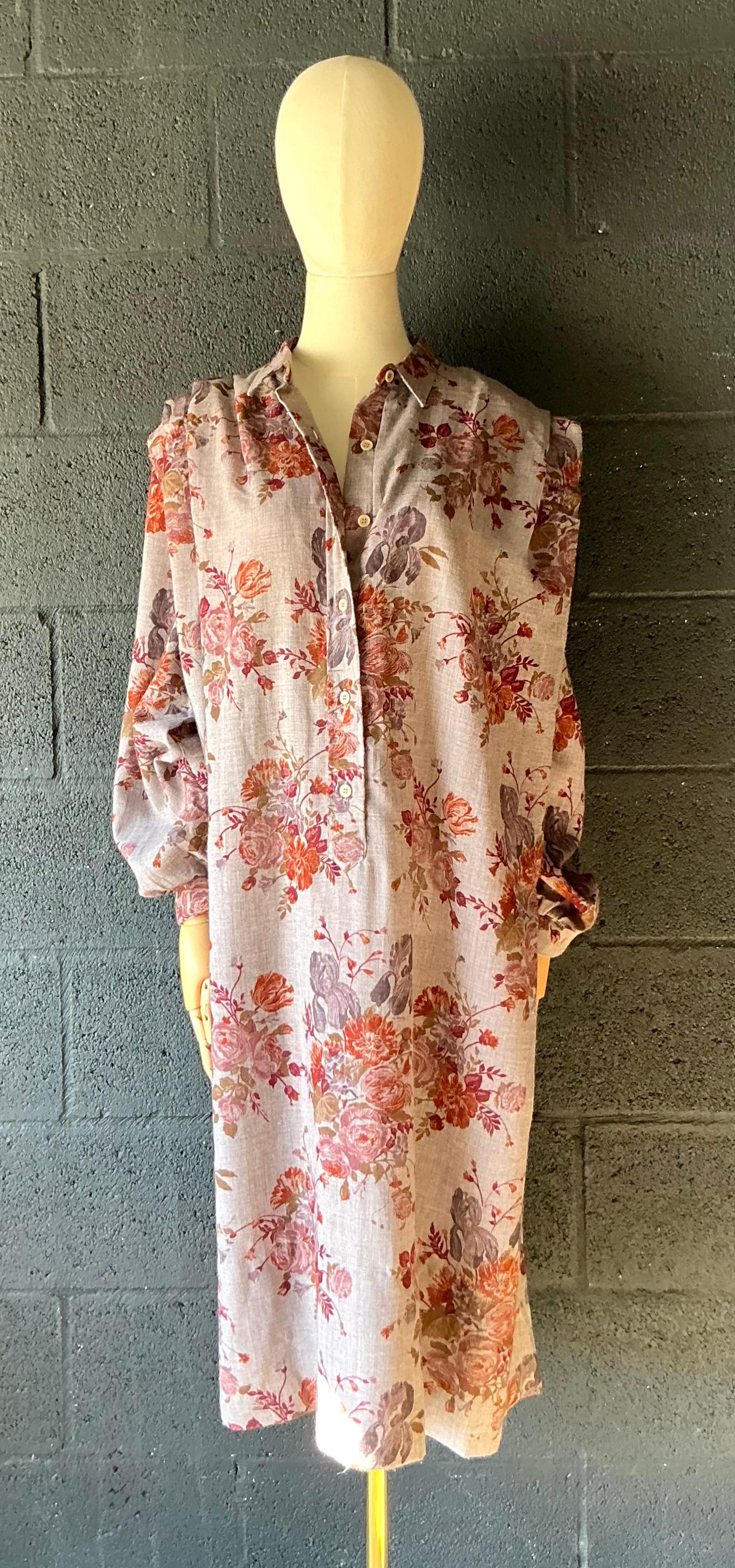 Vintage Lanvin Paris Floral Tunic Dress - Side view