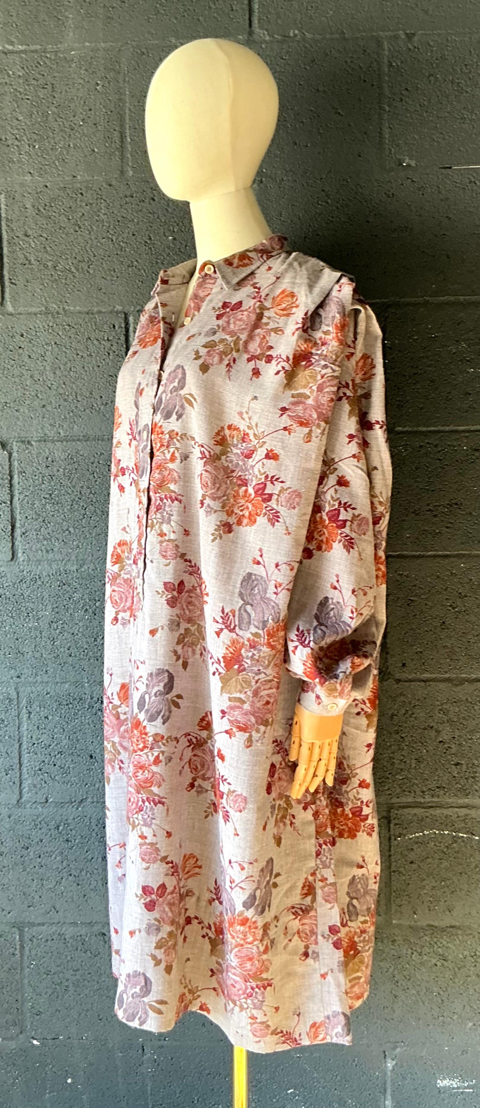 Vintage Lanvin Paris Floral Tunic Dress - Back view