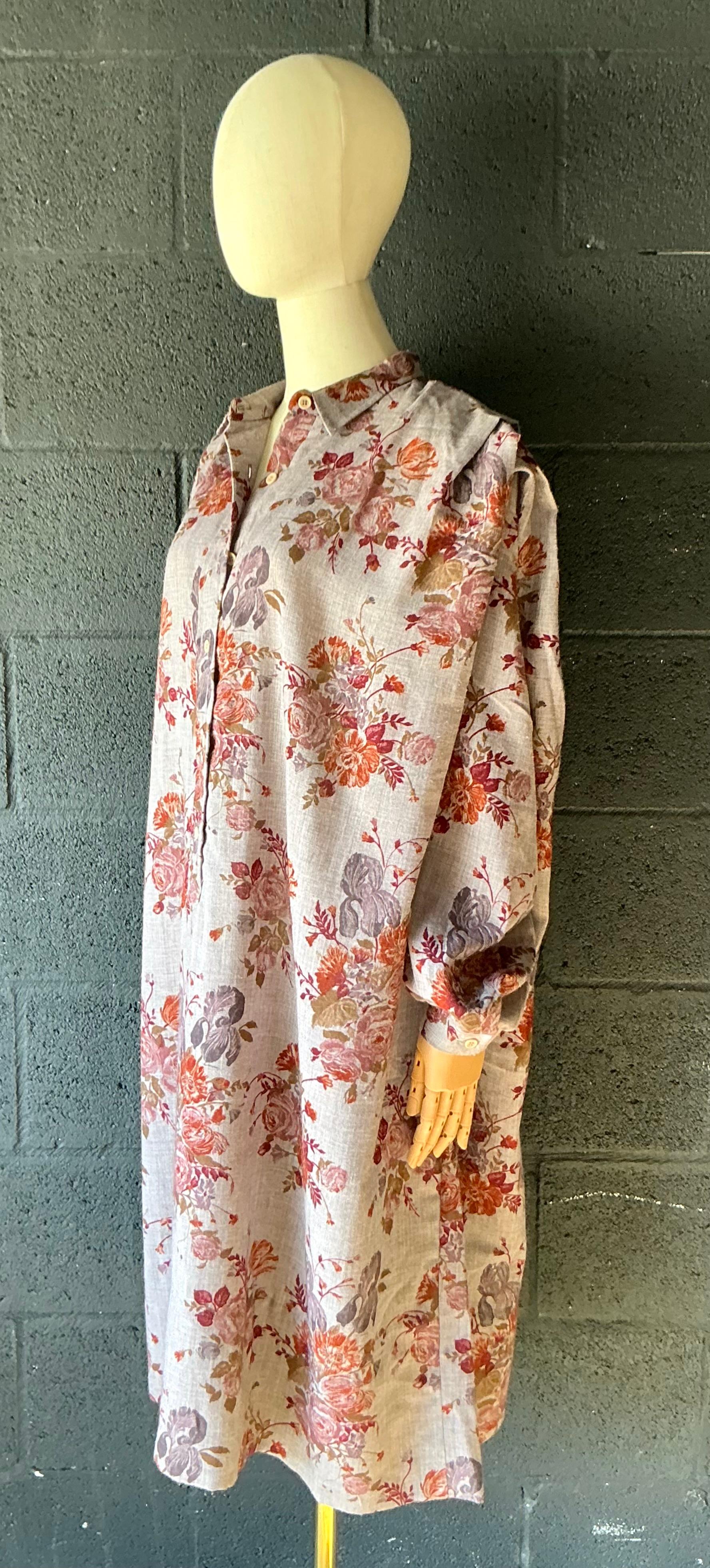 Vintage Lanvin Paris Floral Tunic Dress - Top view