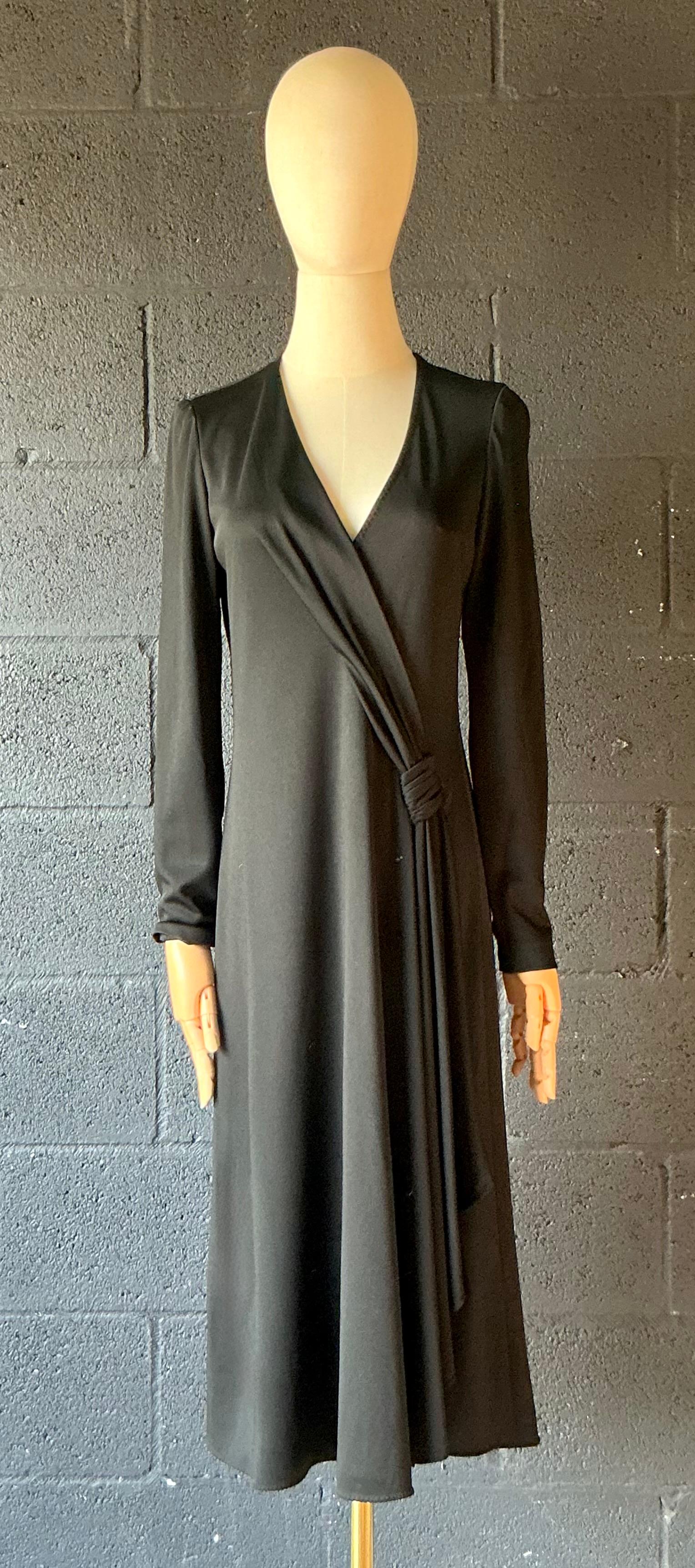Vintage Stephen Burrows Black Long Sleeve Maxi Dress - Back view