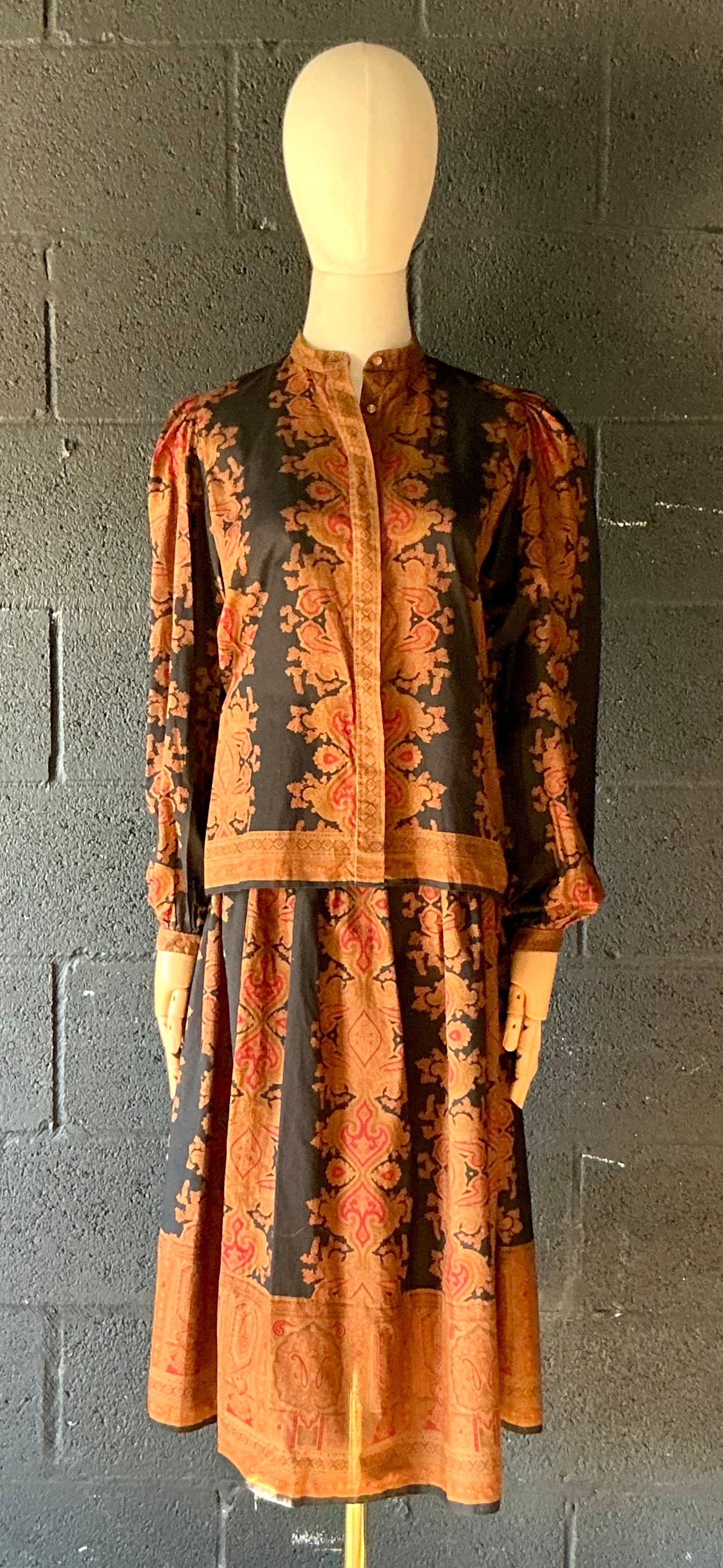 Vintage Gloria Sachs Blouse & Skirt Set - Detail view