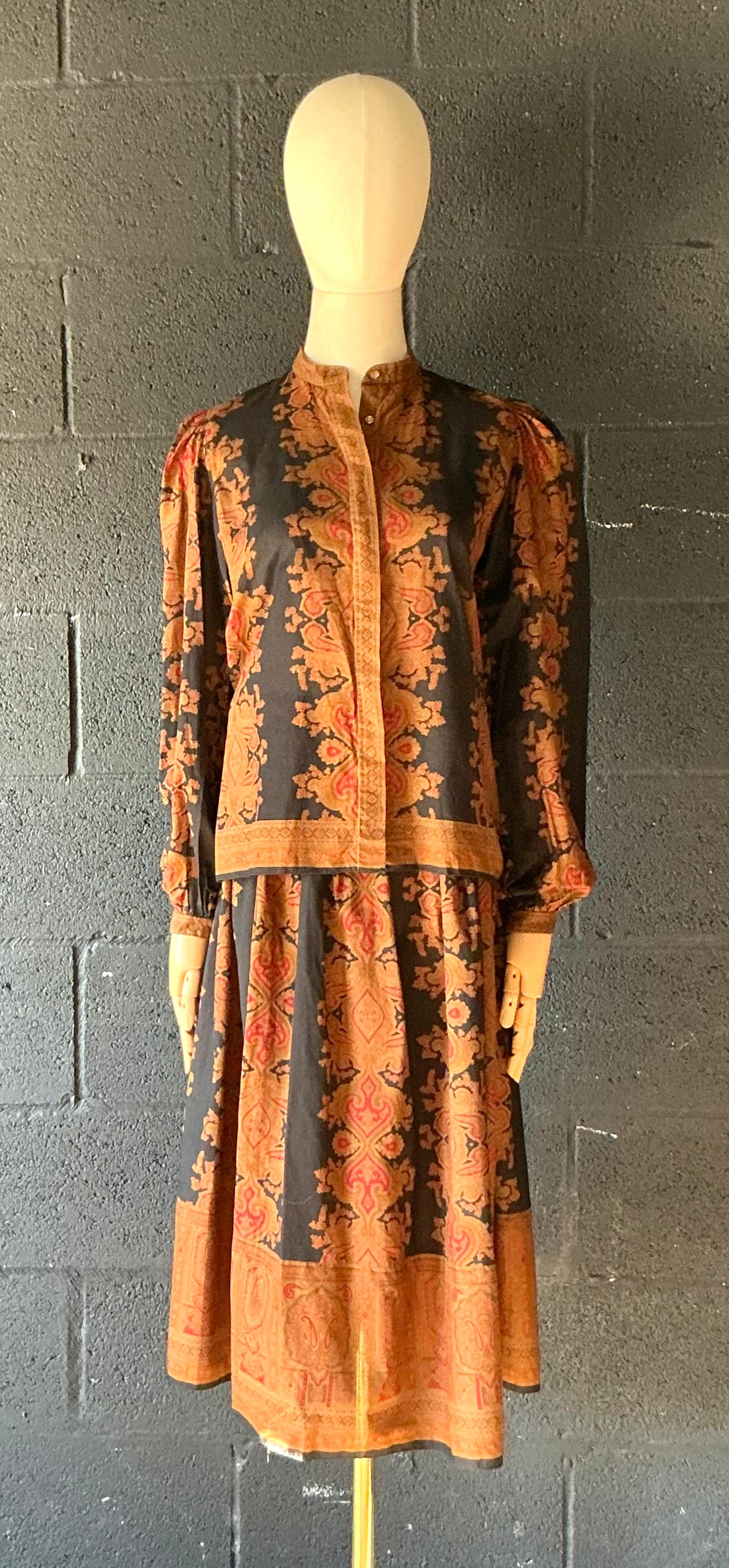 Vintage Gloria Sachs Blouse & Skirt Set - Side view