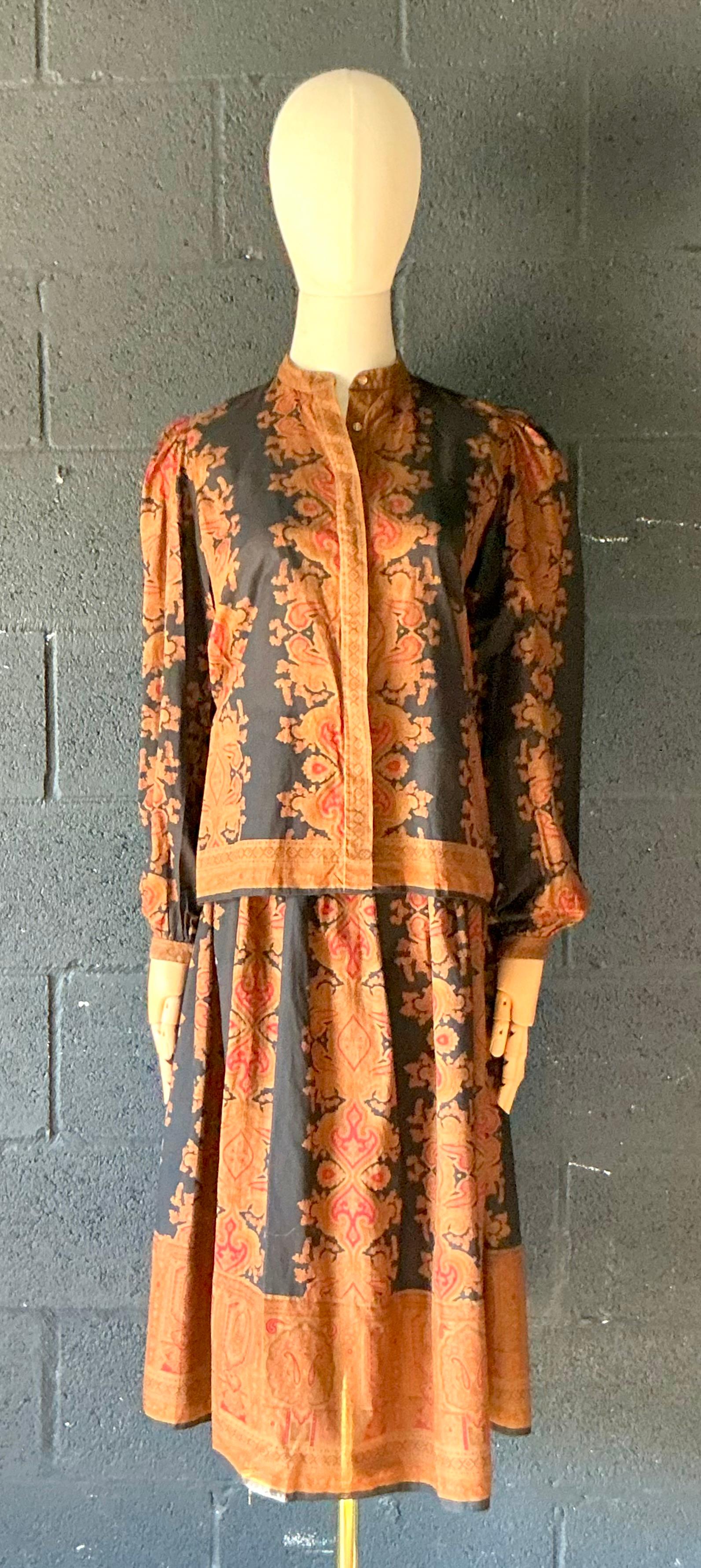 Vintage Gloria Sachs Blouse & Skirt Set - Back view