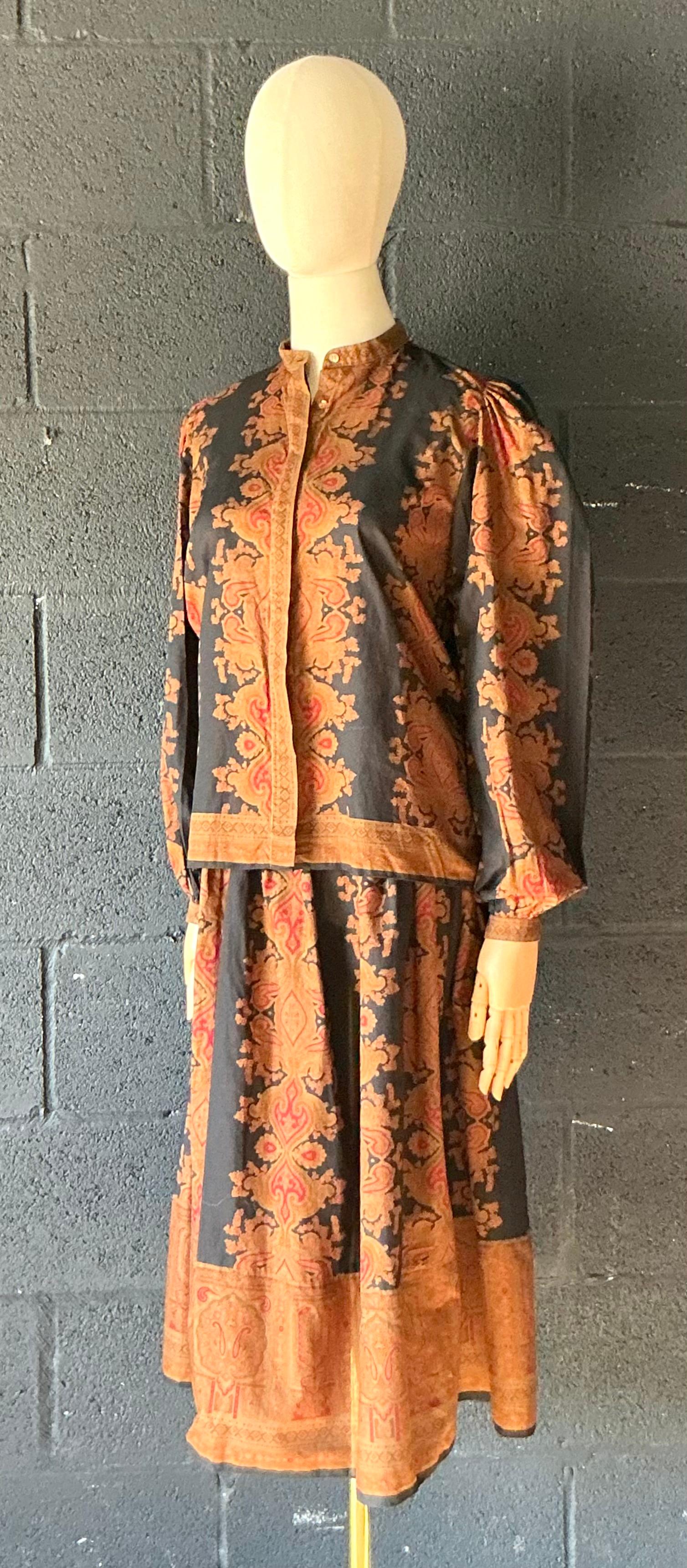 Vintage Gloria Sachs Blouse & Skirt Set - Top view