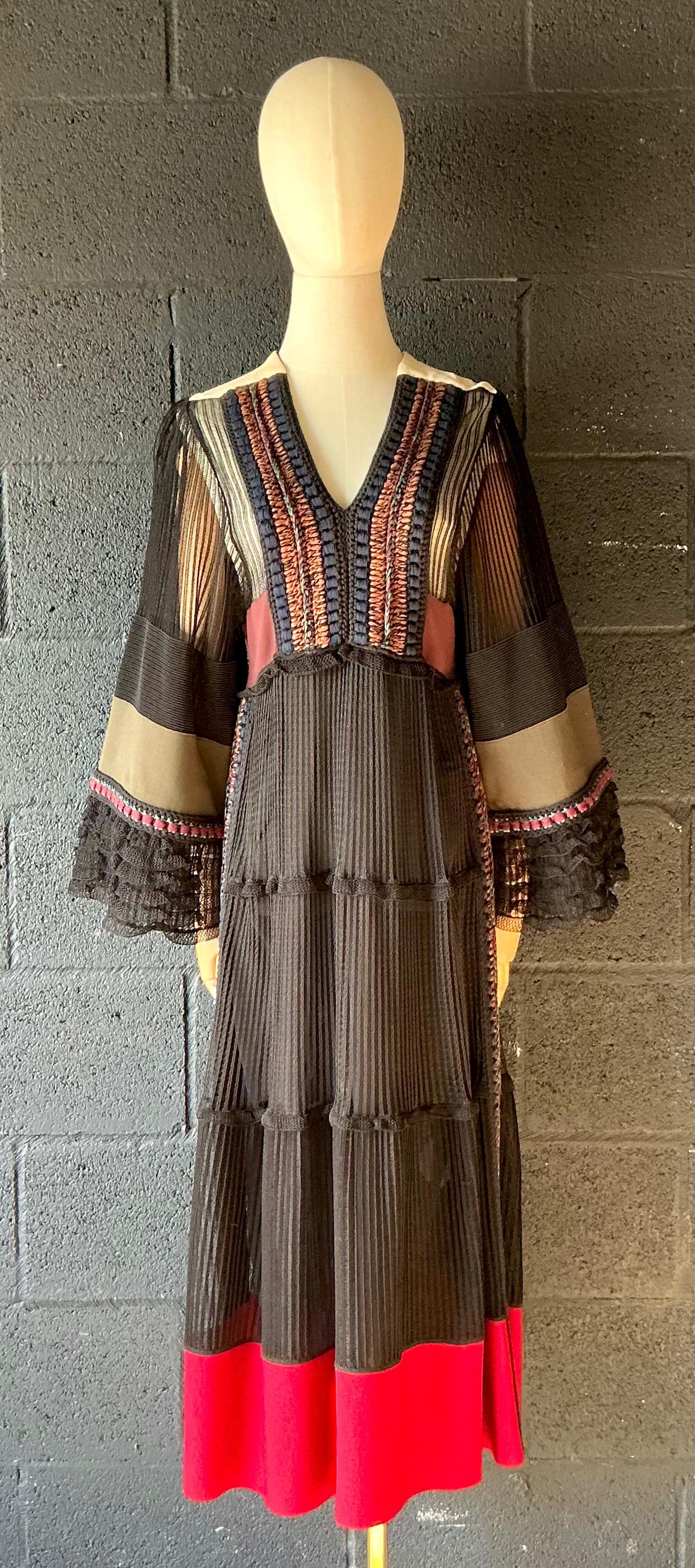 Vintage Boho Valentino Dress - Top view