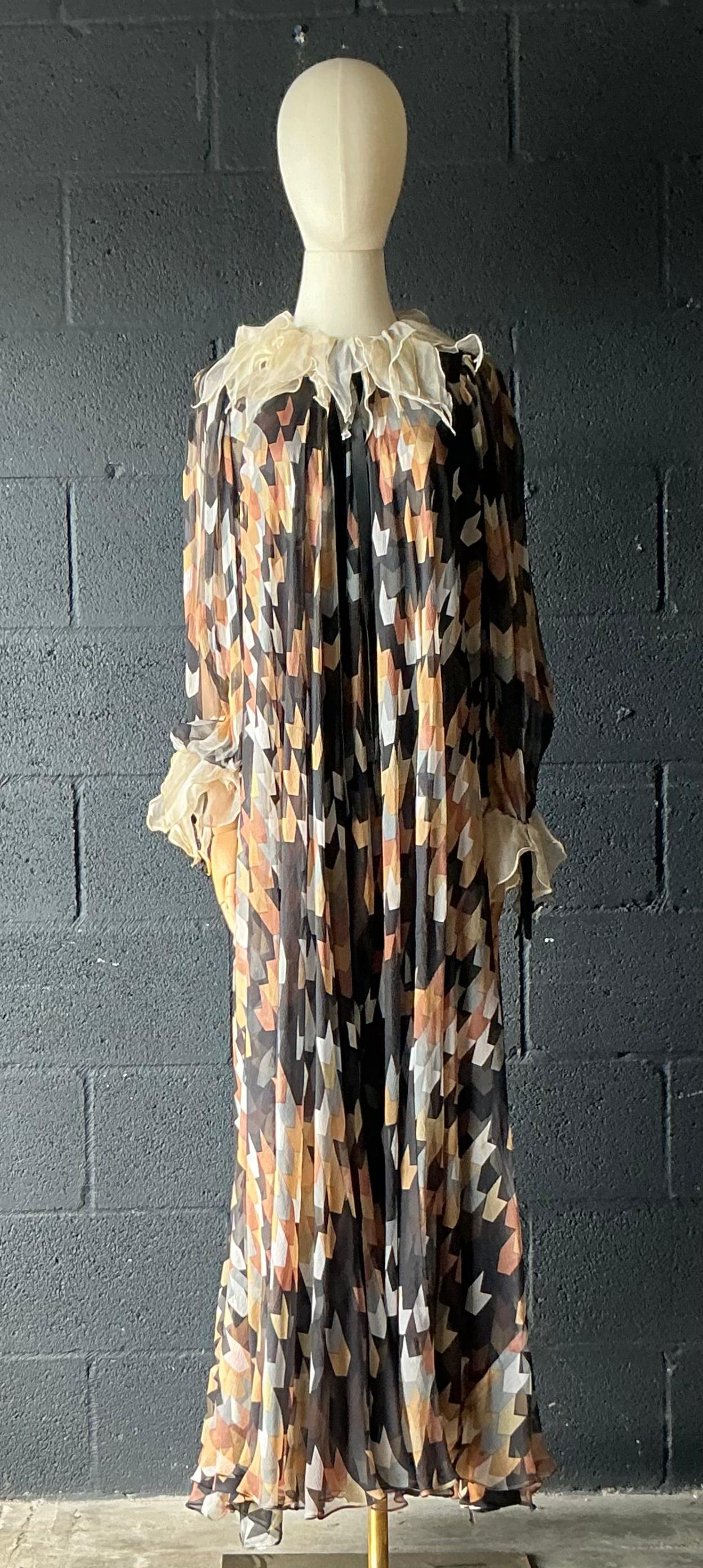 Vintage Gina Fratini Silk Maxi Dress - Side view