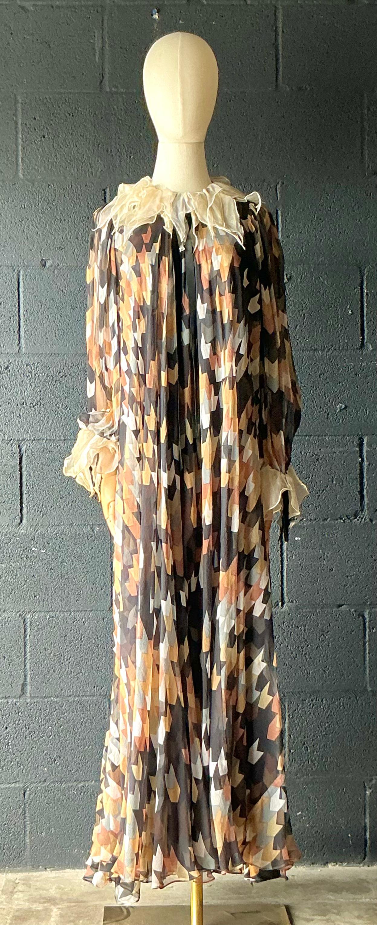 Vintage Gina Fratini Silk Maxi Dress - Back view