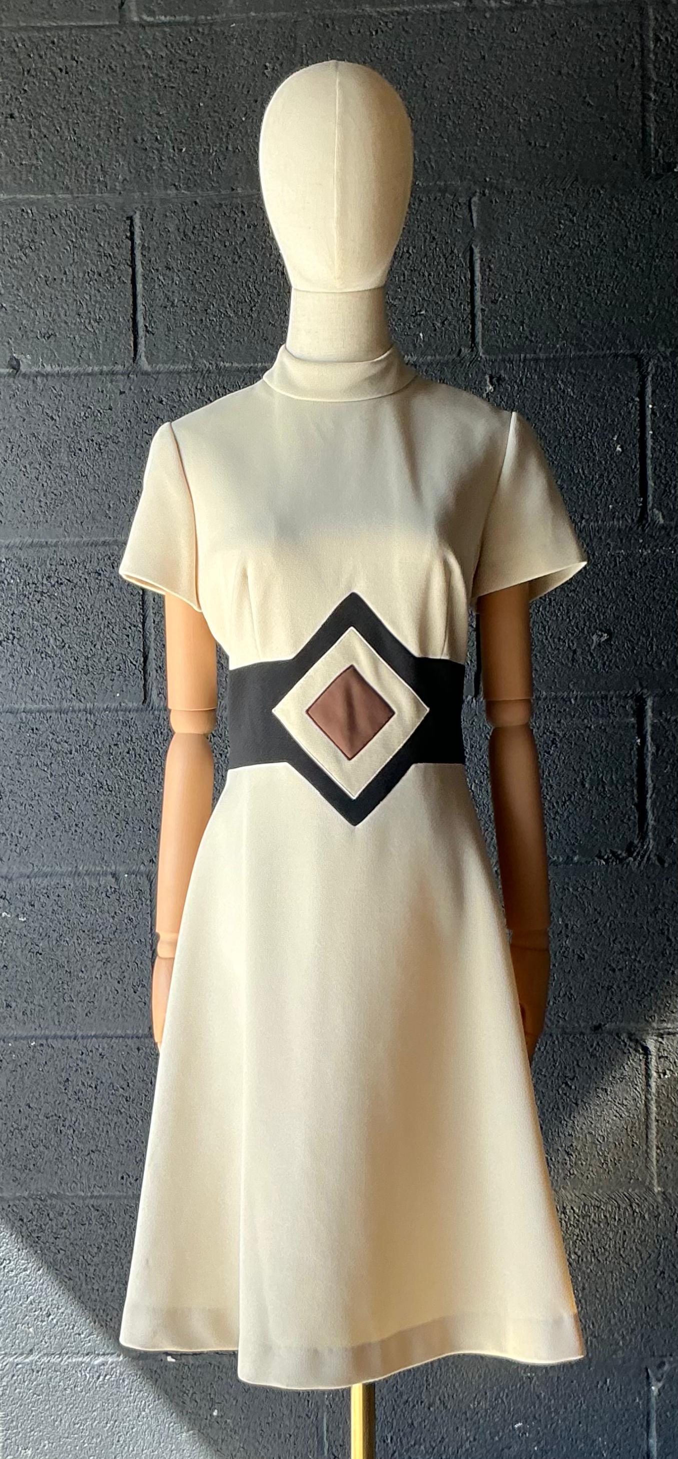 Vintage Alison Ayure Geometric Dress - Back view