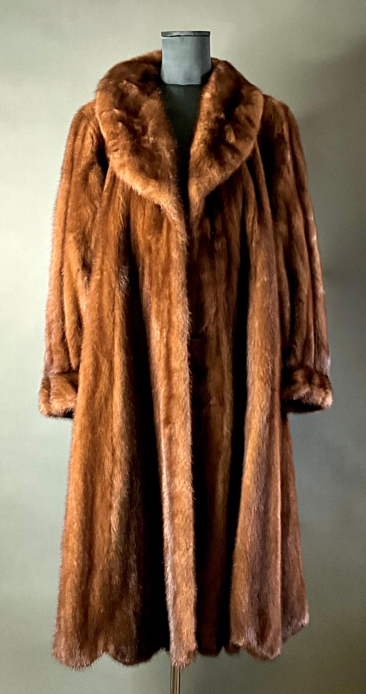 Vintage Brown Mink Coat - Side view