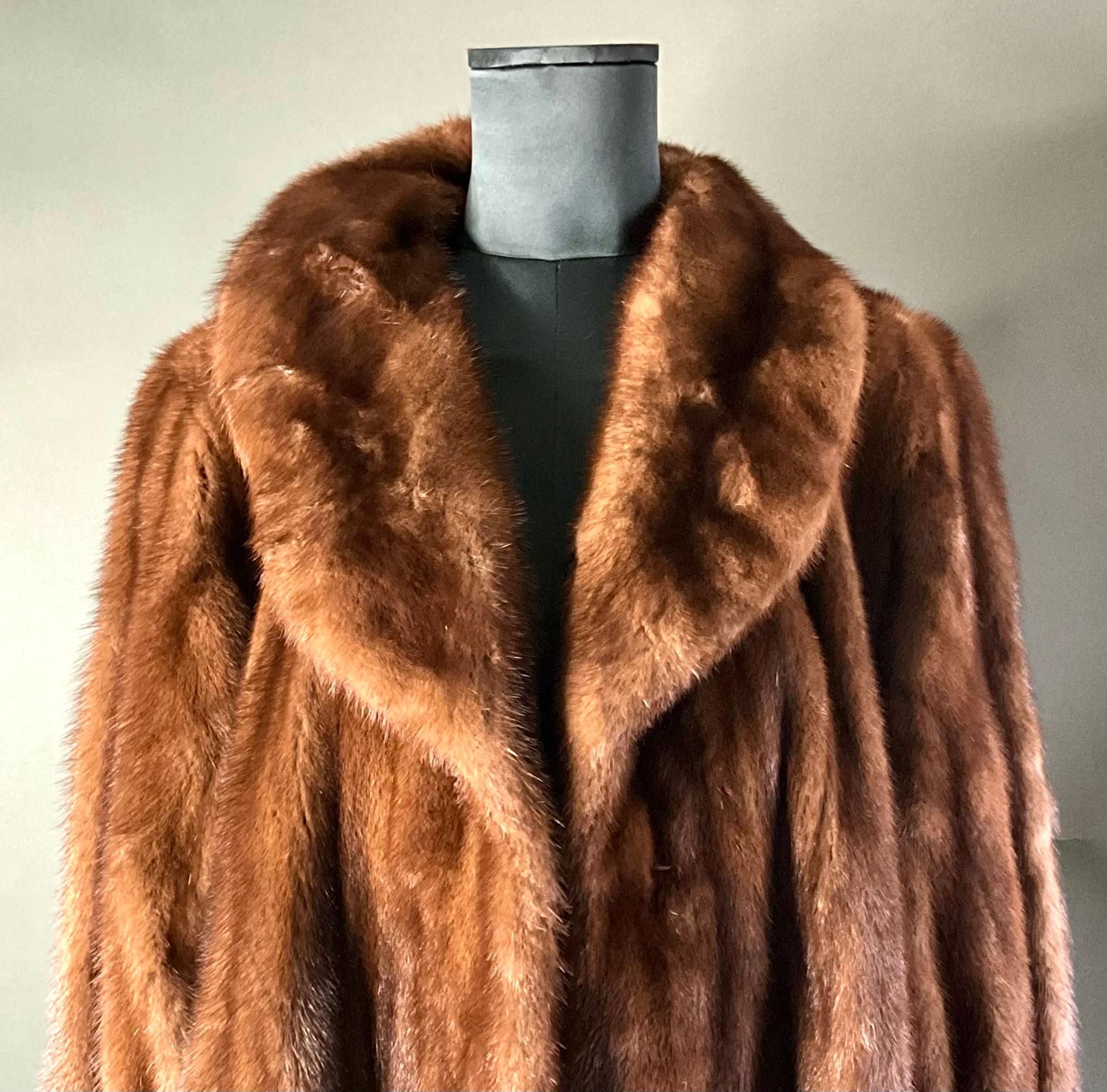 Vintage Brown Mink Coat - Back view