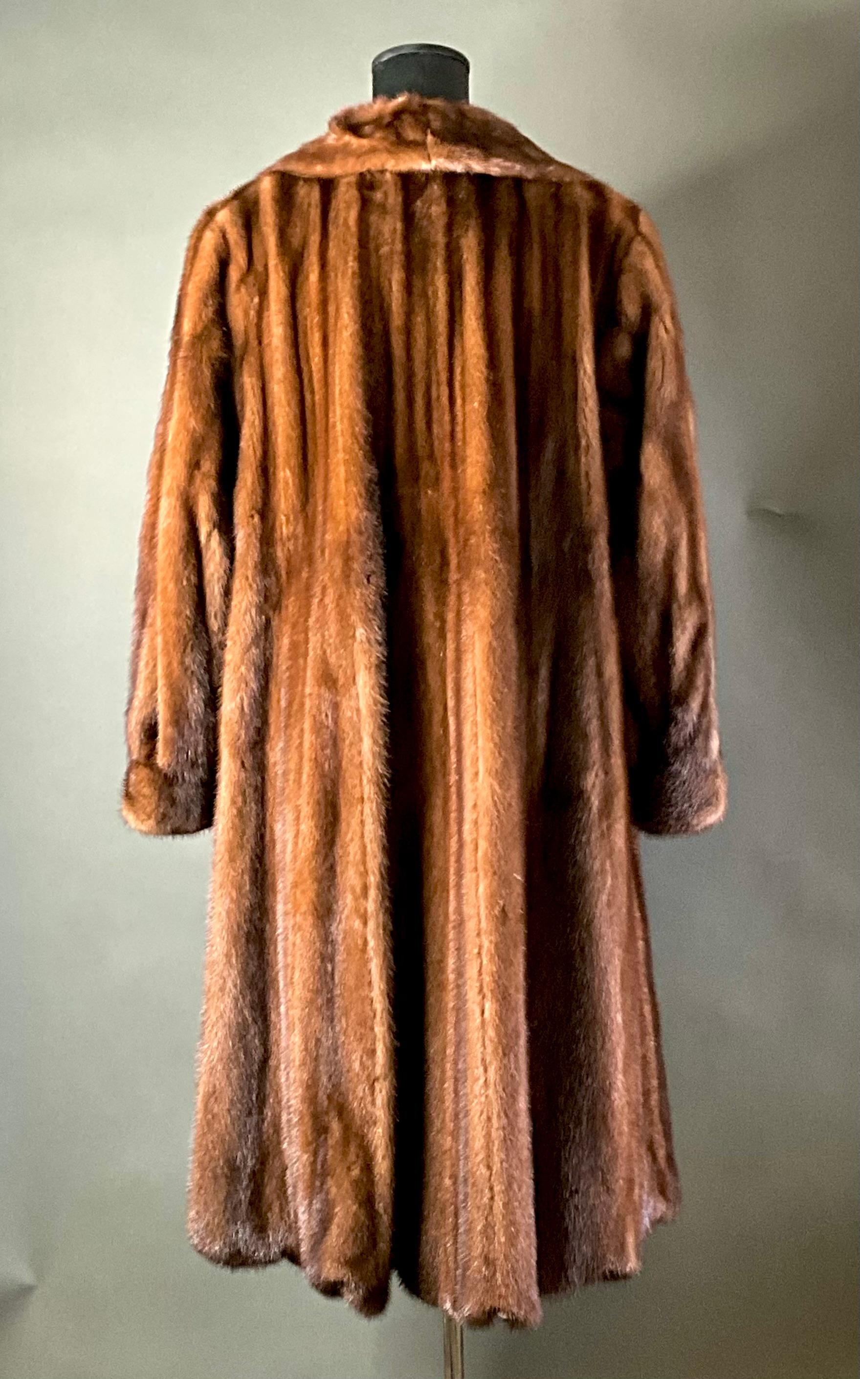 Vintage Brown Mink Coat - Top view