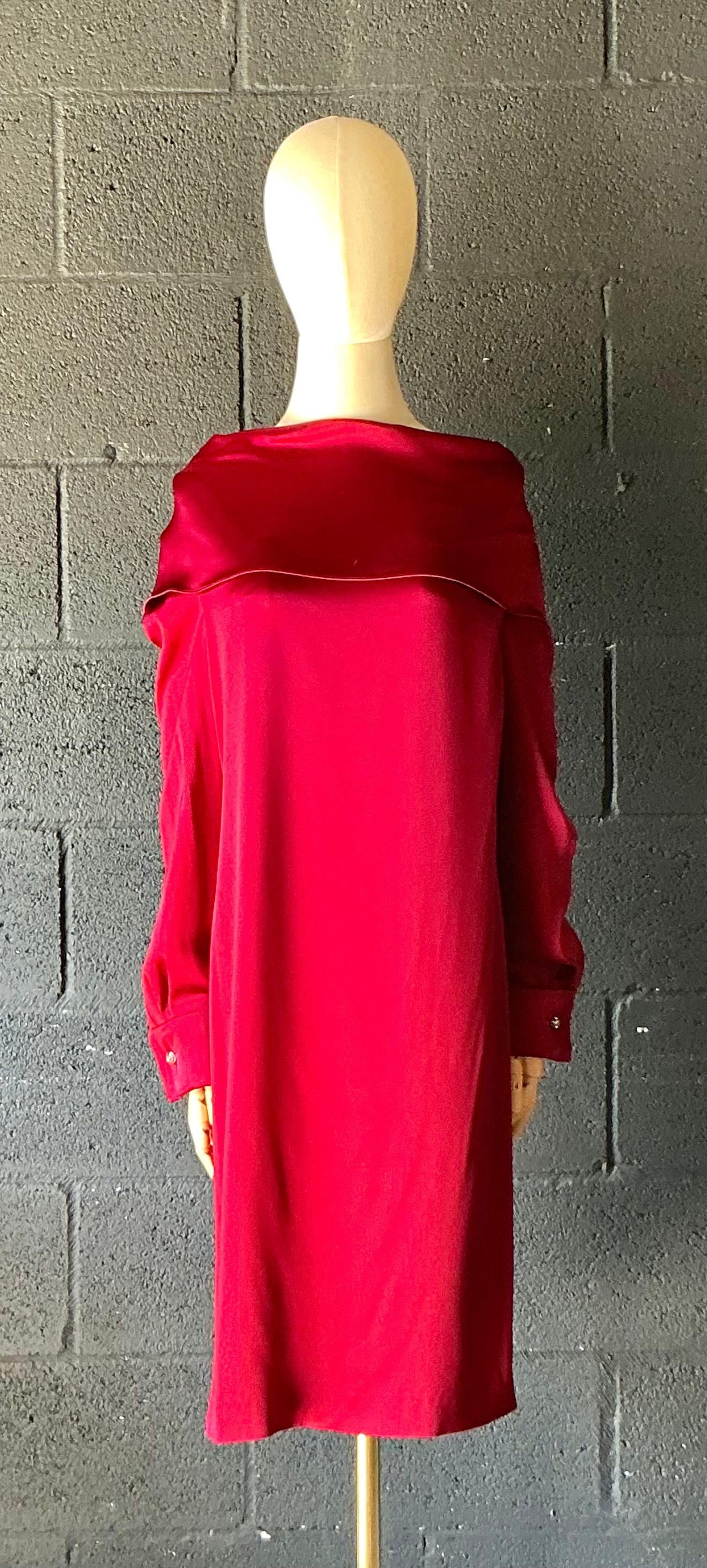 Vintage Escada Red Off the Shoulder Dress - Side view