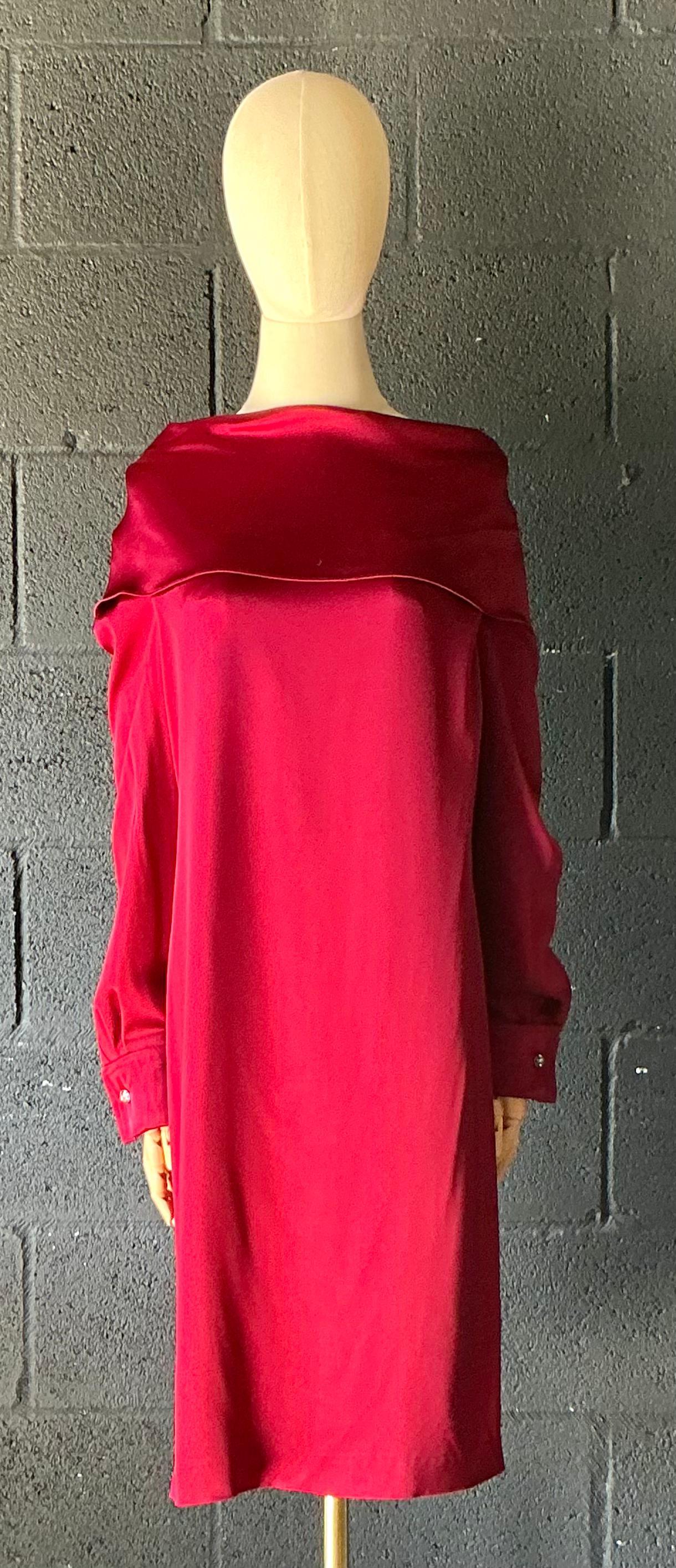 Vintage Escada Red Off the Shoulder Dress - Back view