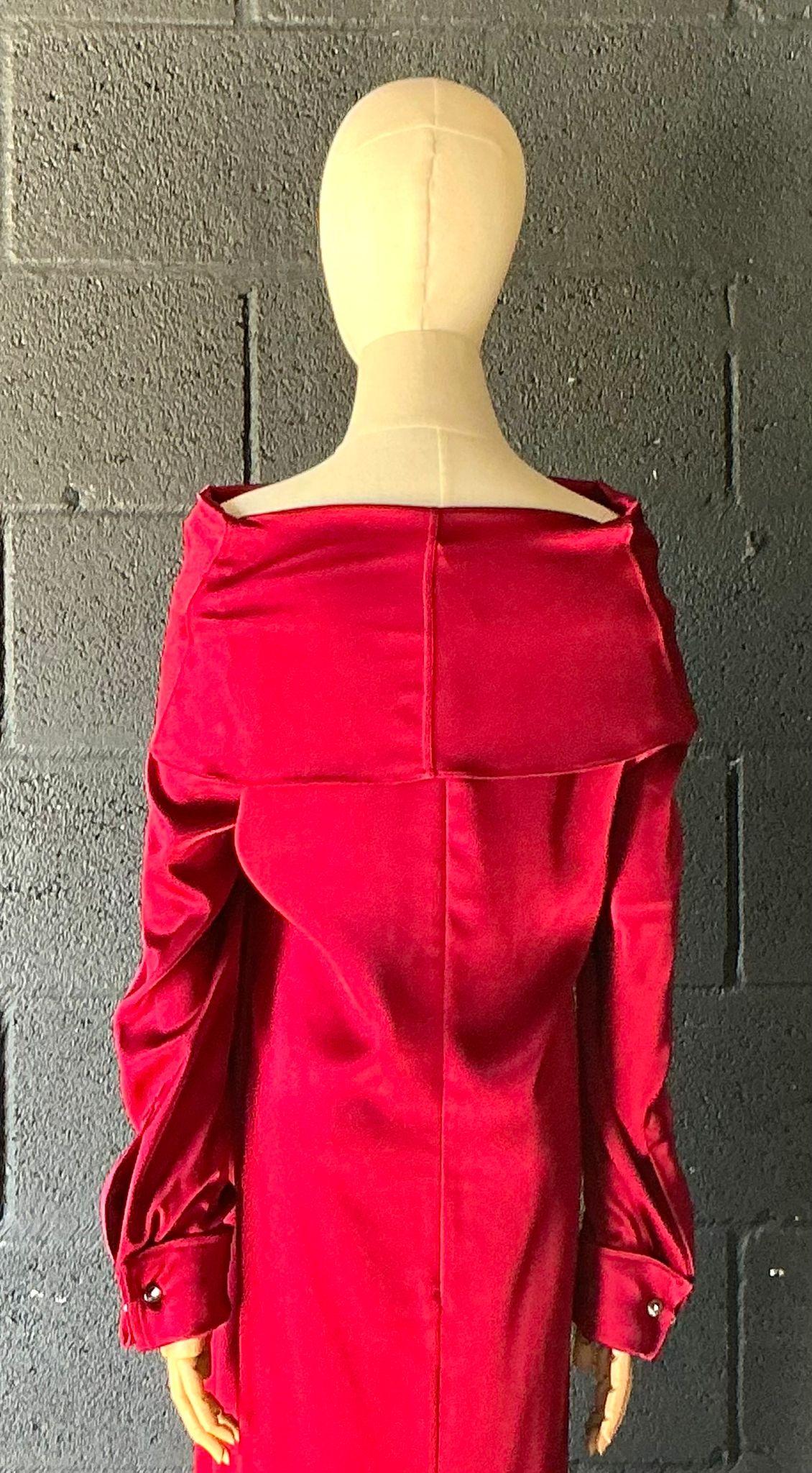 Vintage Escada Red Off the Shoulder Dress - Top view