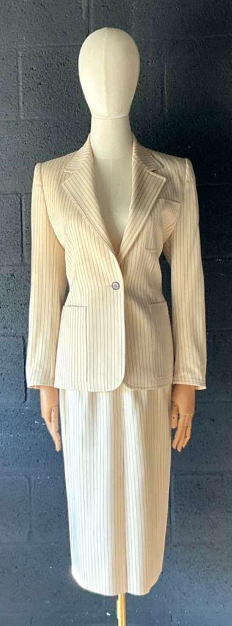 Vintage Givenchy Pinstripe Blazer Set - Side view