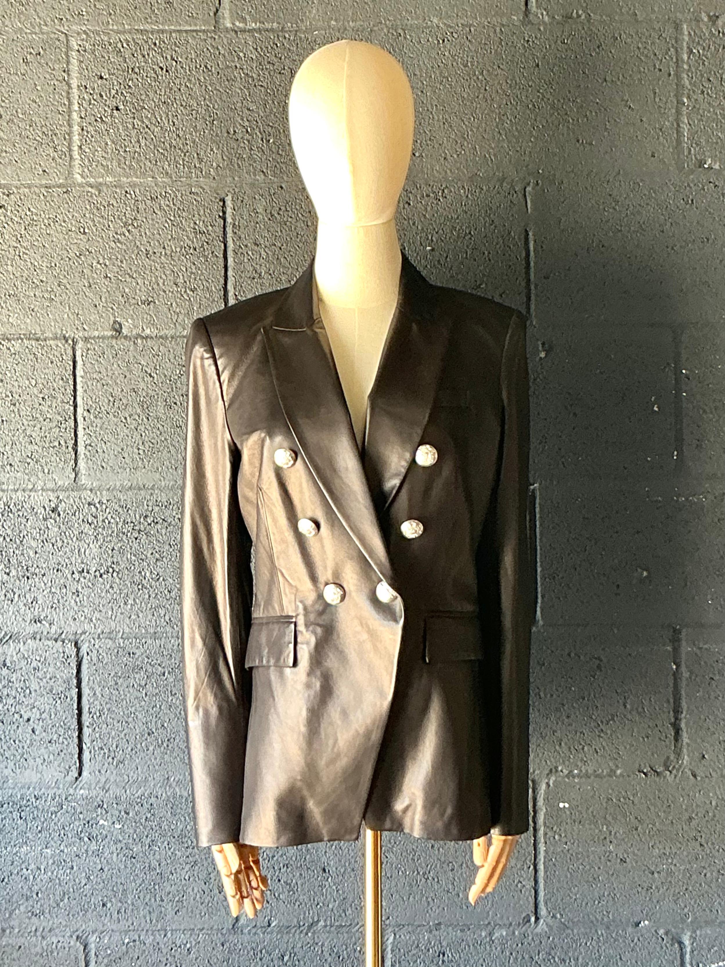 Vintage Veronica Beard Black Leather Jacket - Top view