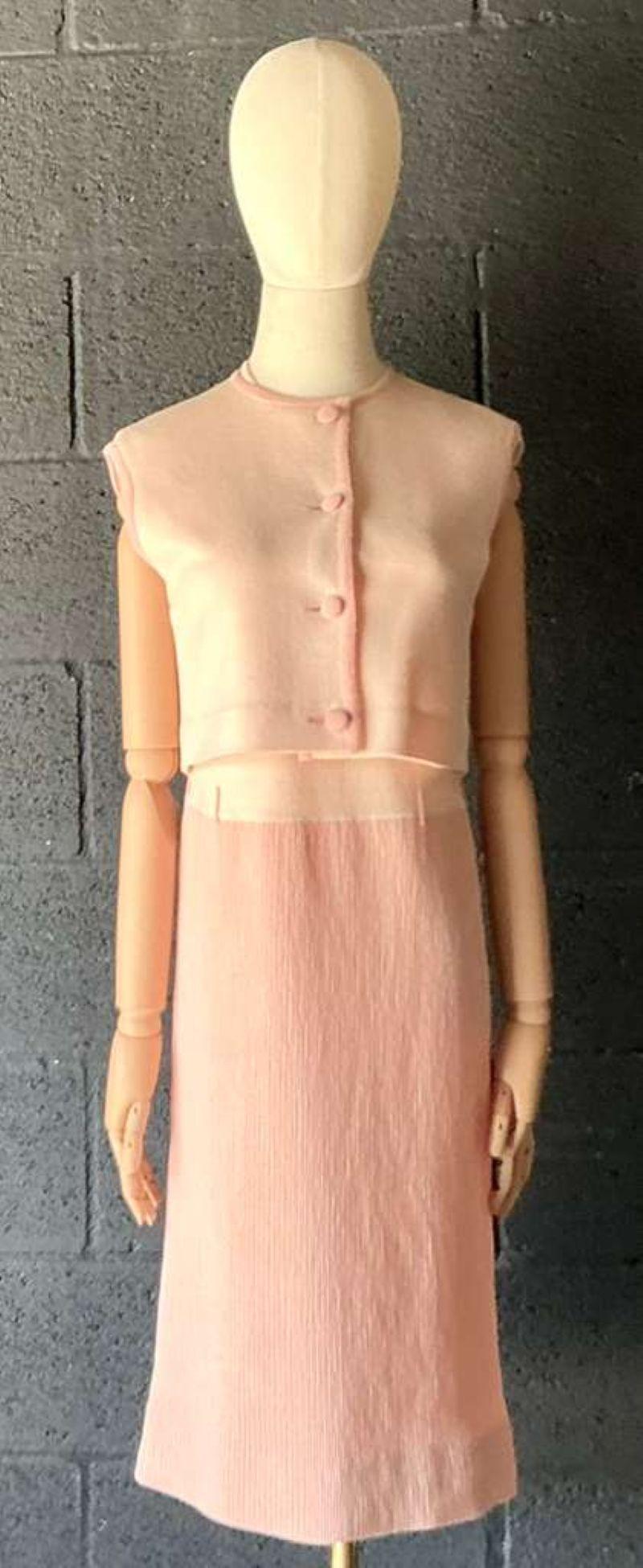Vintage Bonwit Teller Wool Dress with Vest - Back view