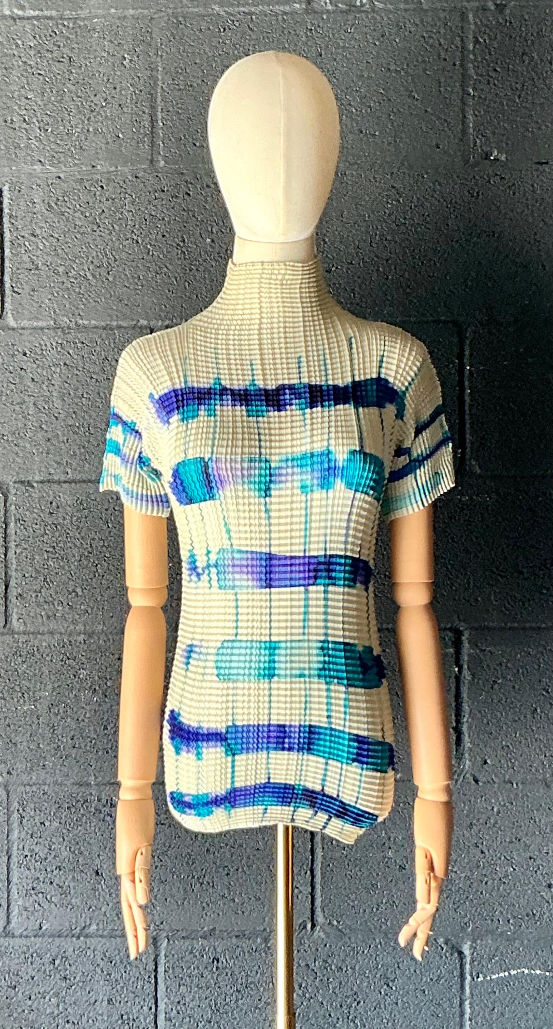 Vintage Issey Miyake Pleats Please Tie Dye T Shirt - Back view