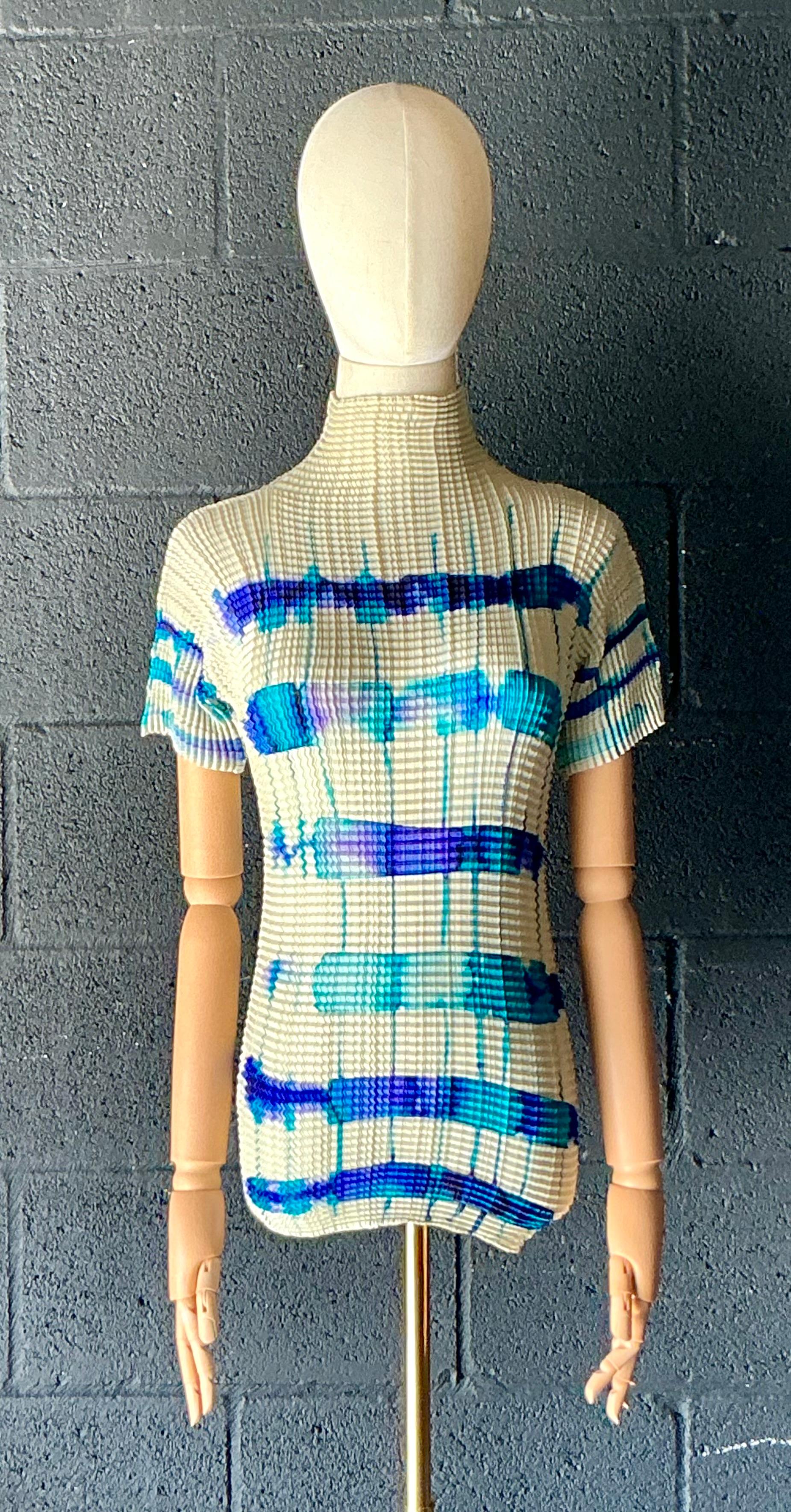 Vintage Issey Miyake Pleats Please Tie Dye T Shirt - Top view