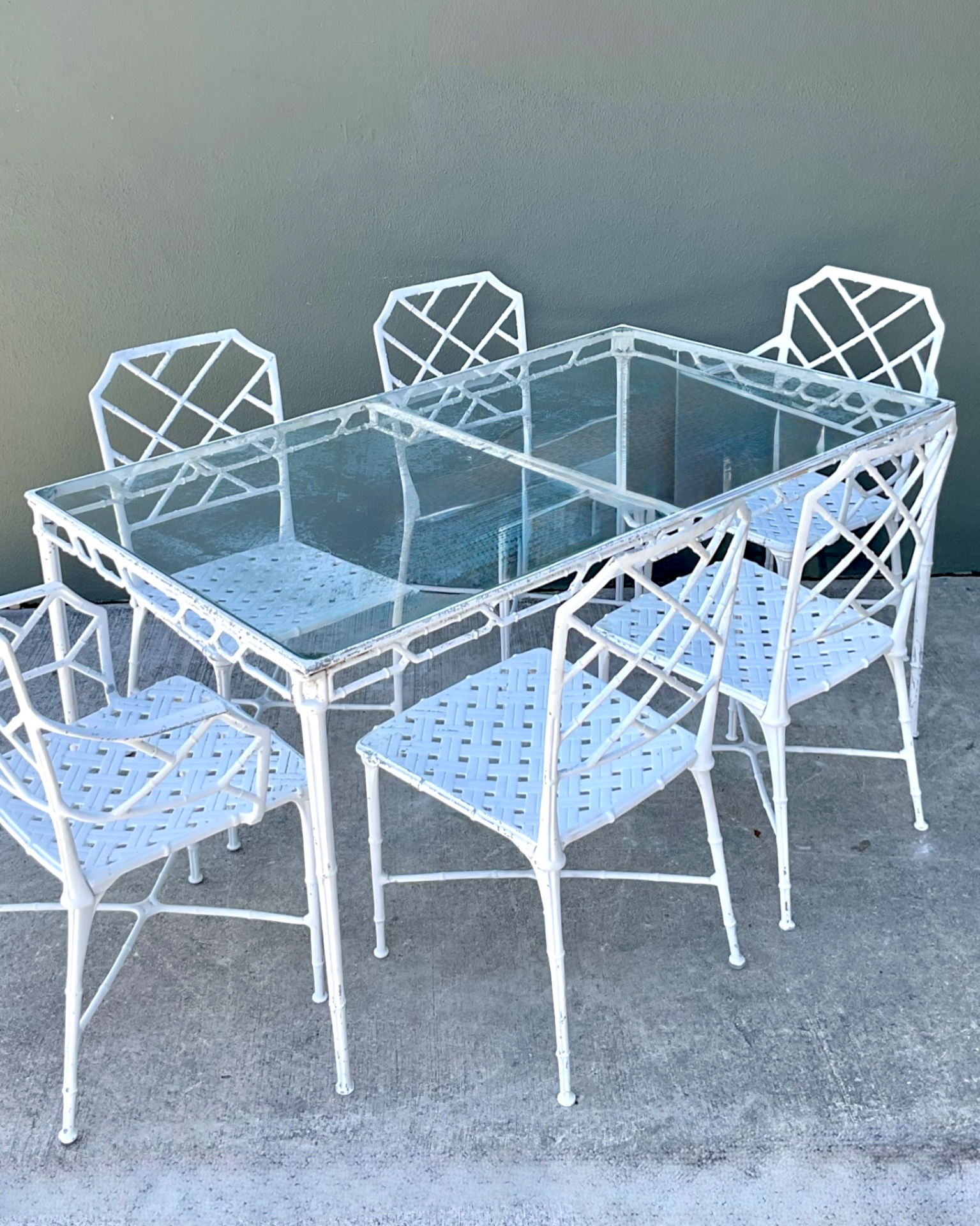 Vintage Brown Jordan “Calcutta” Cast Aluminum Dining Chairs - Set Of 6 - Side view