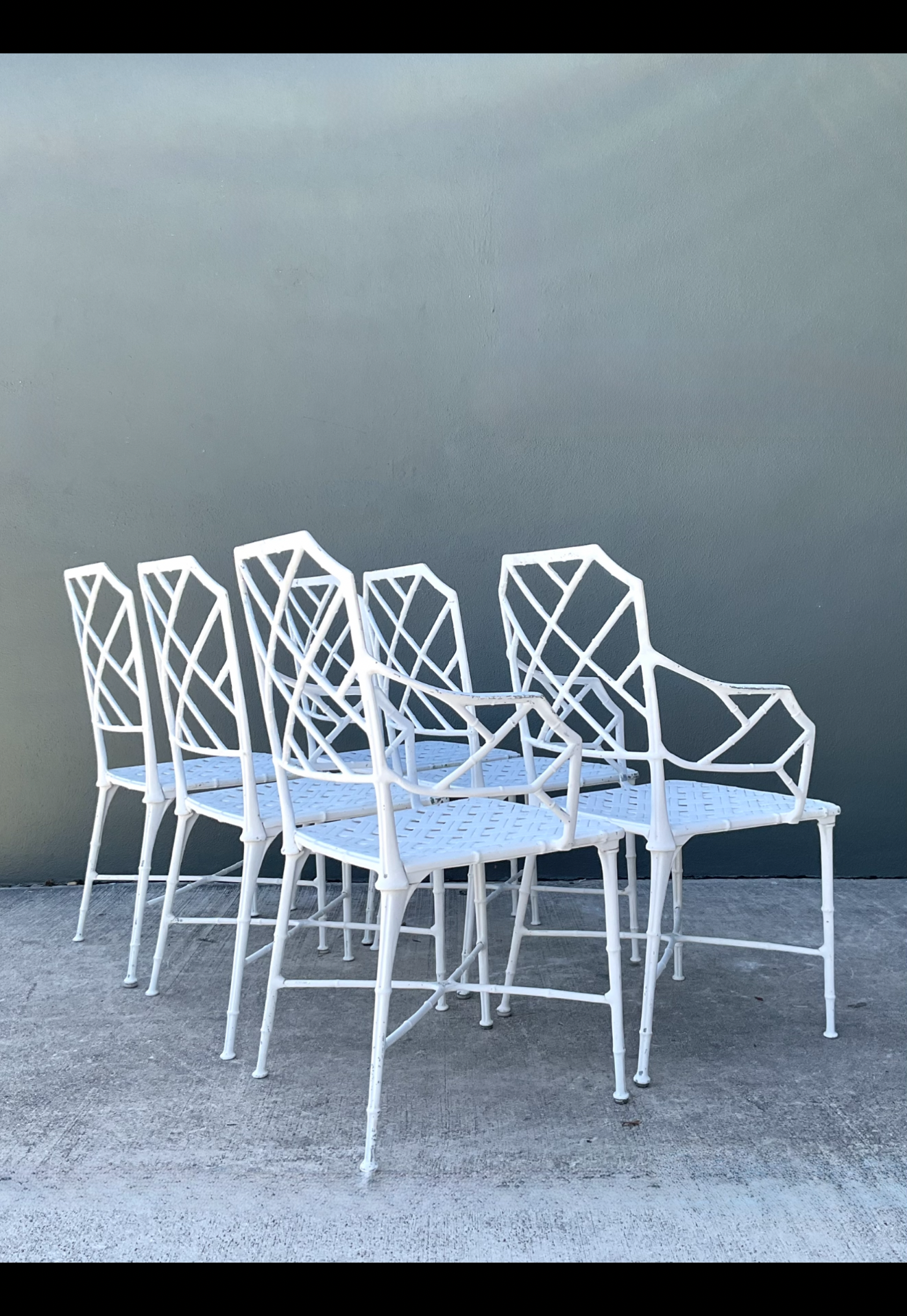 Vintage Brown Jordan “Calcutta” Cast Aluminum Dining Chairs - Set Of 6 - Detail view