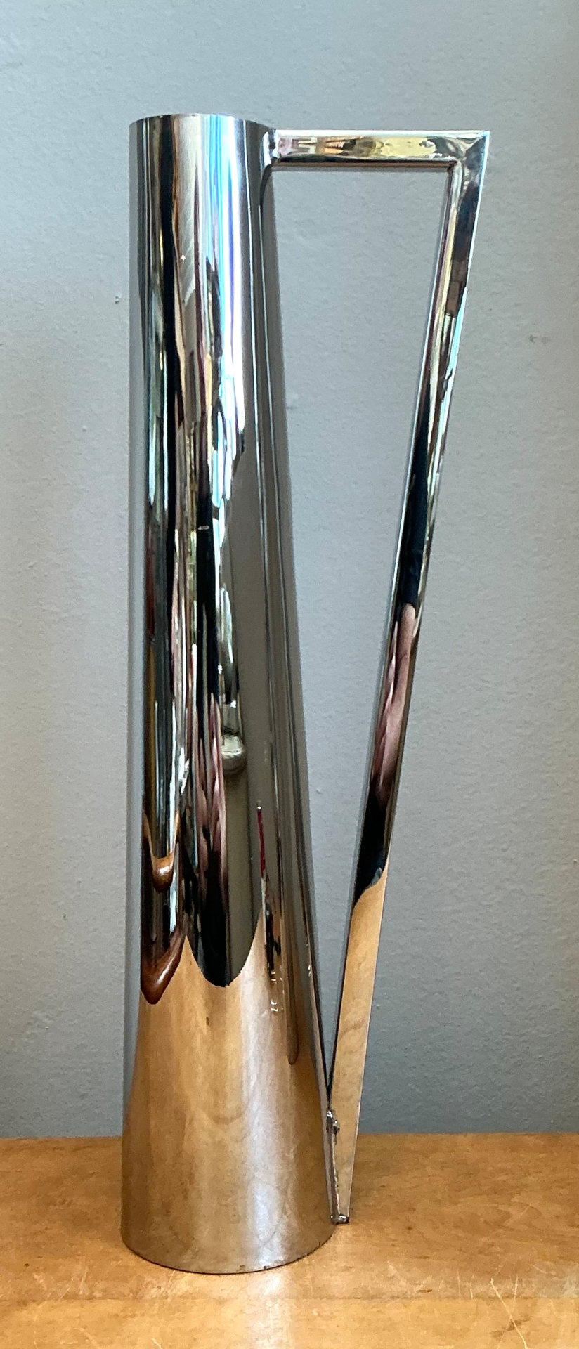 Vintage Modernist Metal Pitcher - Side view