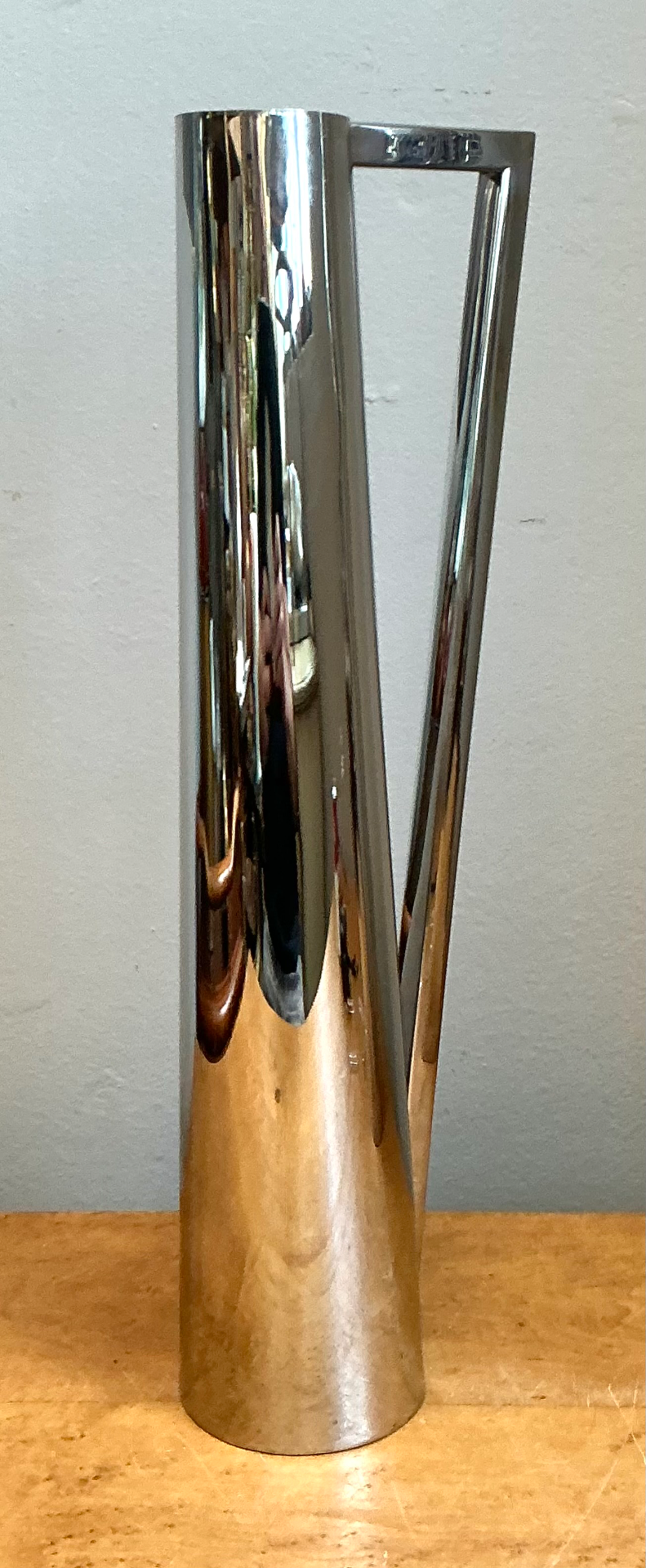 Vintage Modernist Metal Tall Pitcher - Detail view