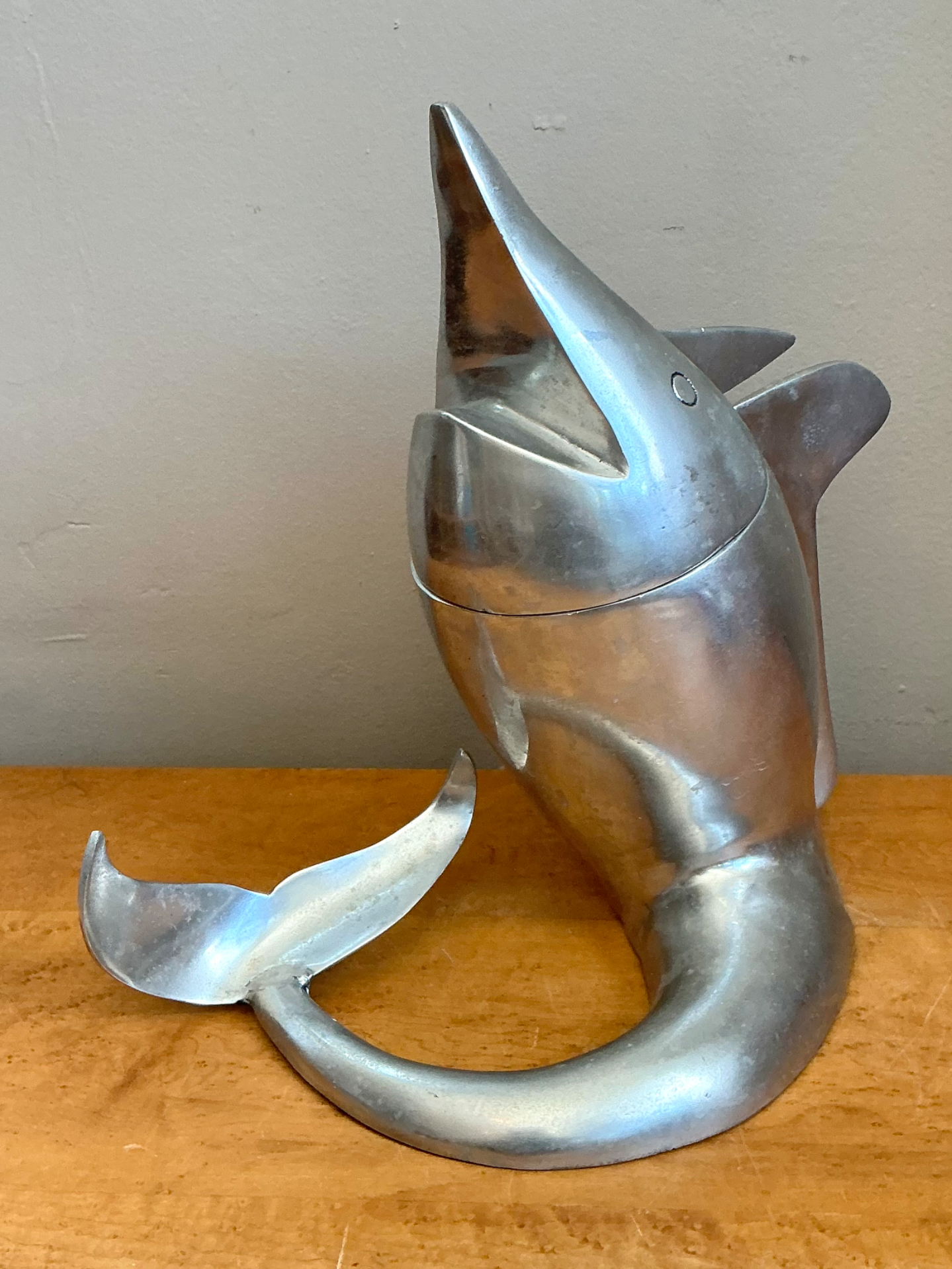 Retro Metal Dolphin Beverage Cooler - Back view