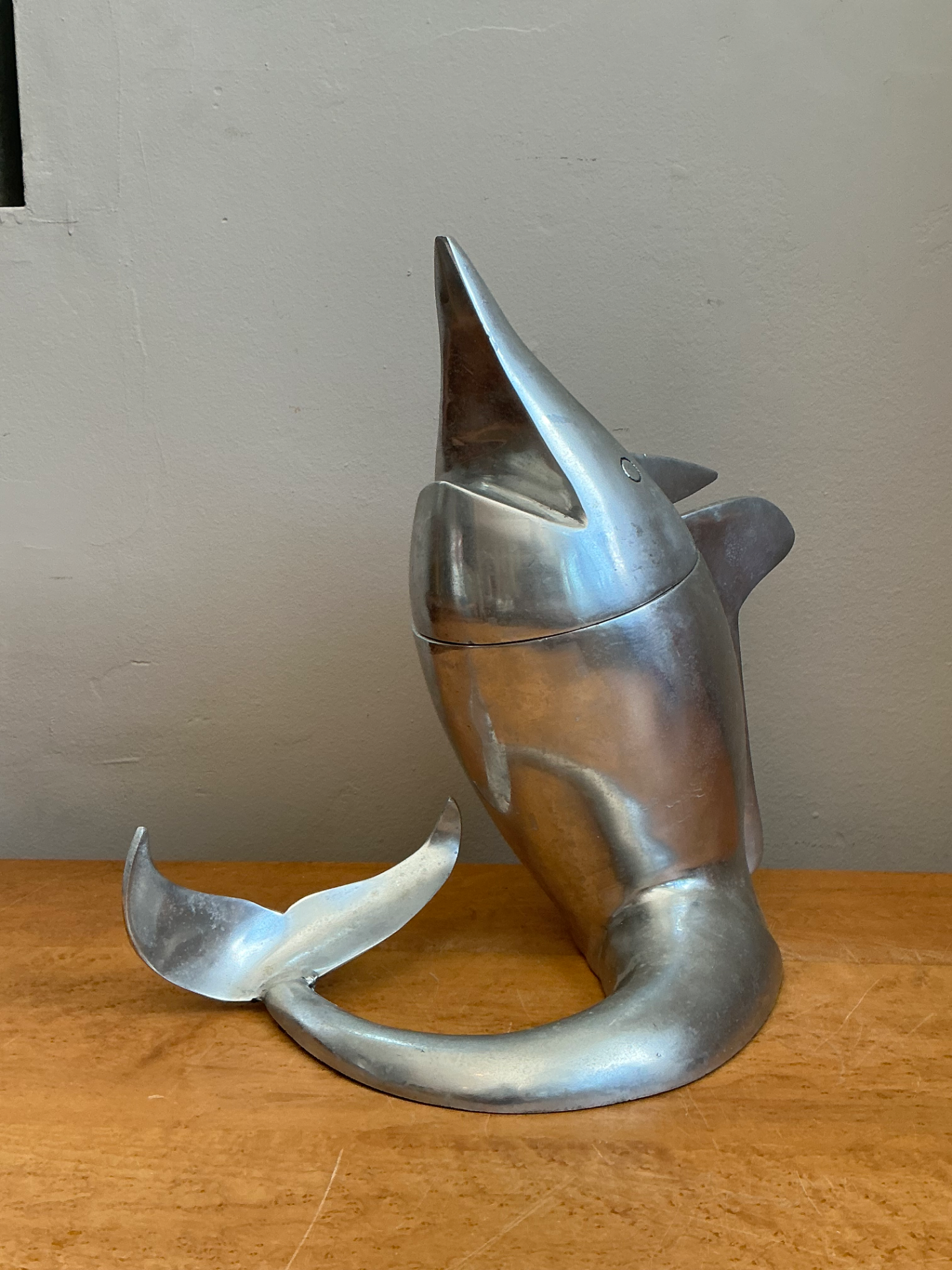 Retro Metal Dolphin Beverage Cooler - Side view