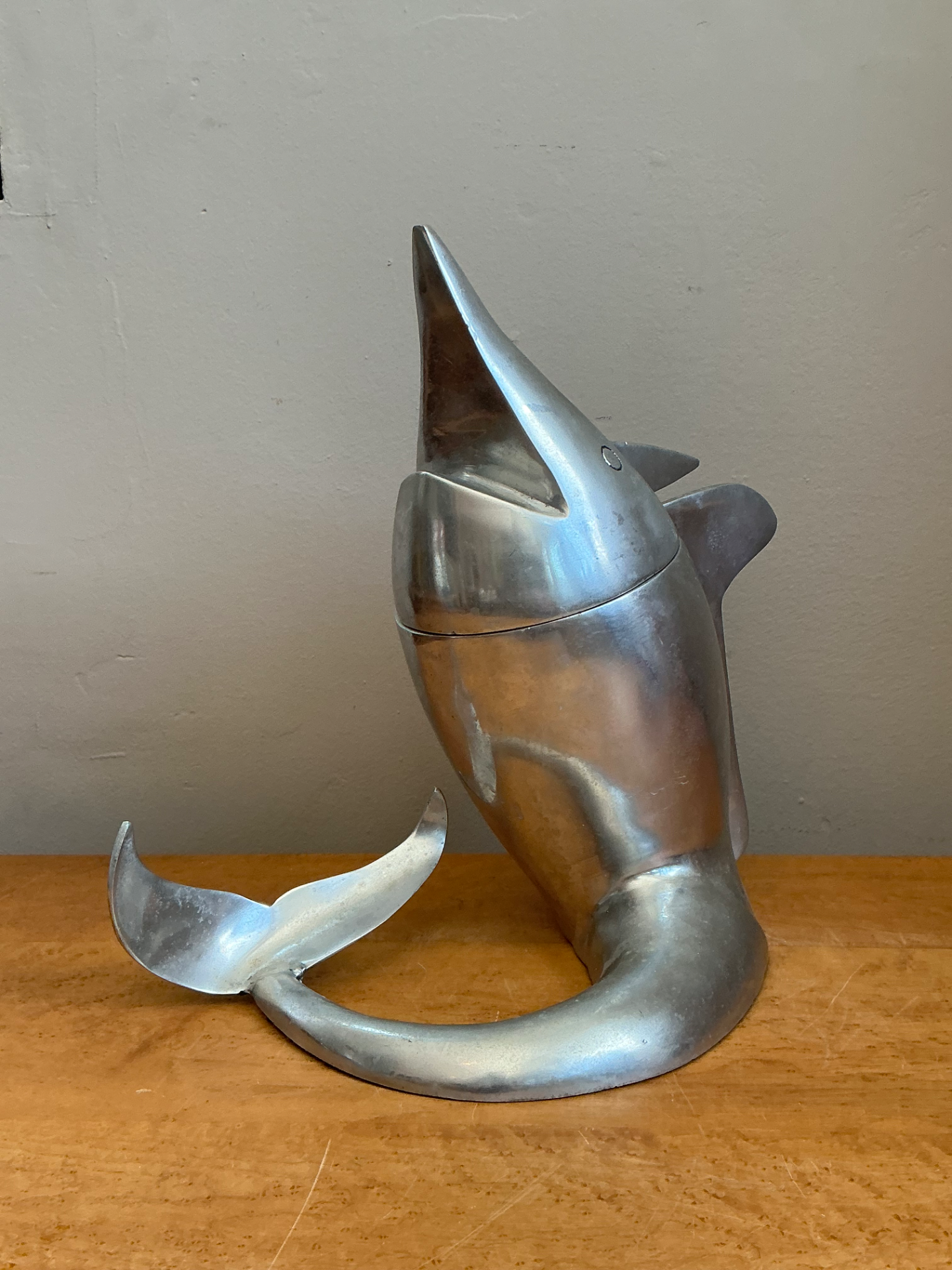 Retro Metal Dolphin Beverage Cooler - Top view