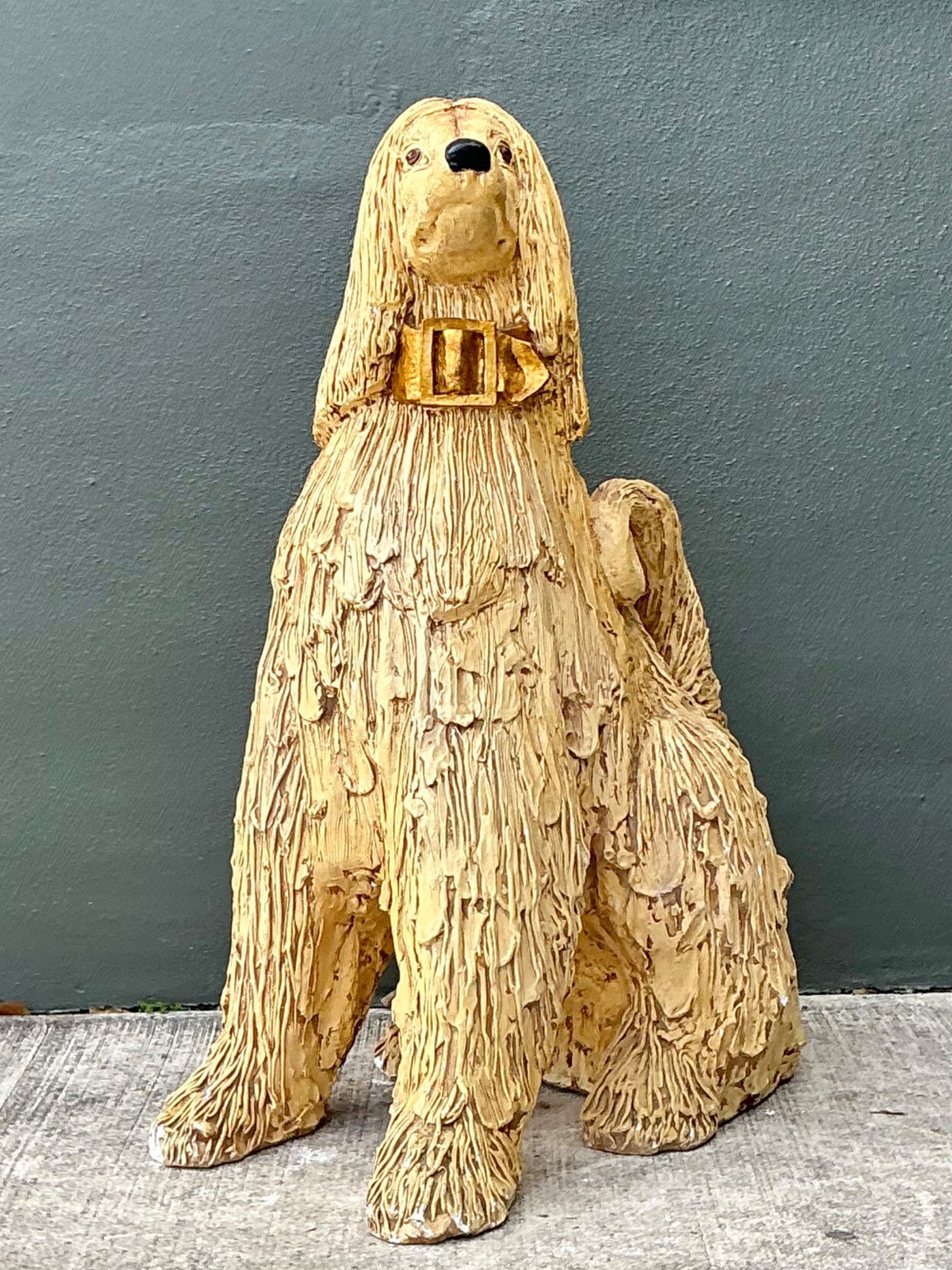Vintage Ceramic Dog Sculpture - Side view