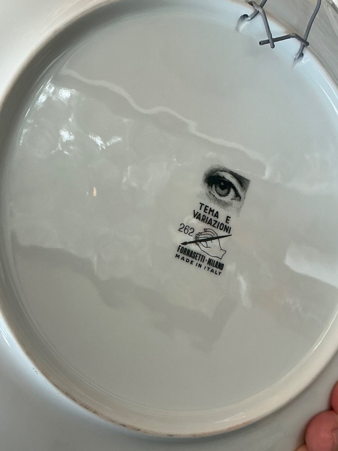 Fornasetti Italian Tema e Variazioni Plate - Side view