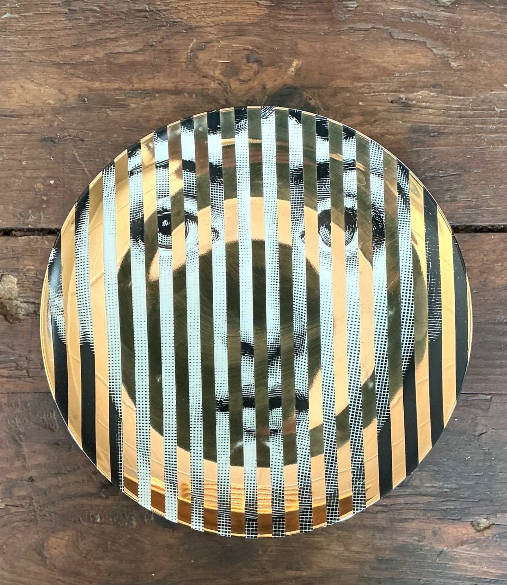 Fornasetti Italian Striped Tema e Variazioni Plate - Top view