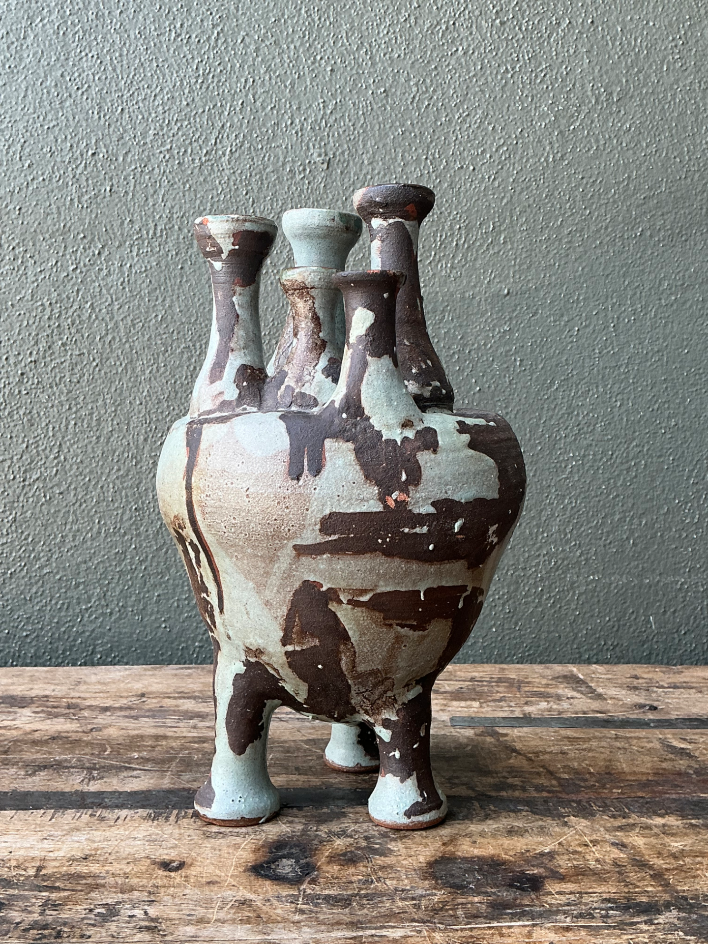 Vintage Multineck Ceramic Vessel - Back view