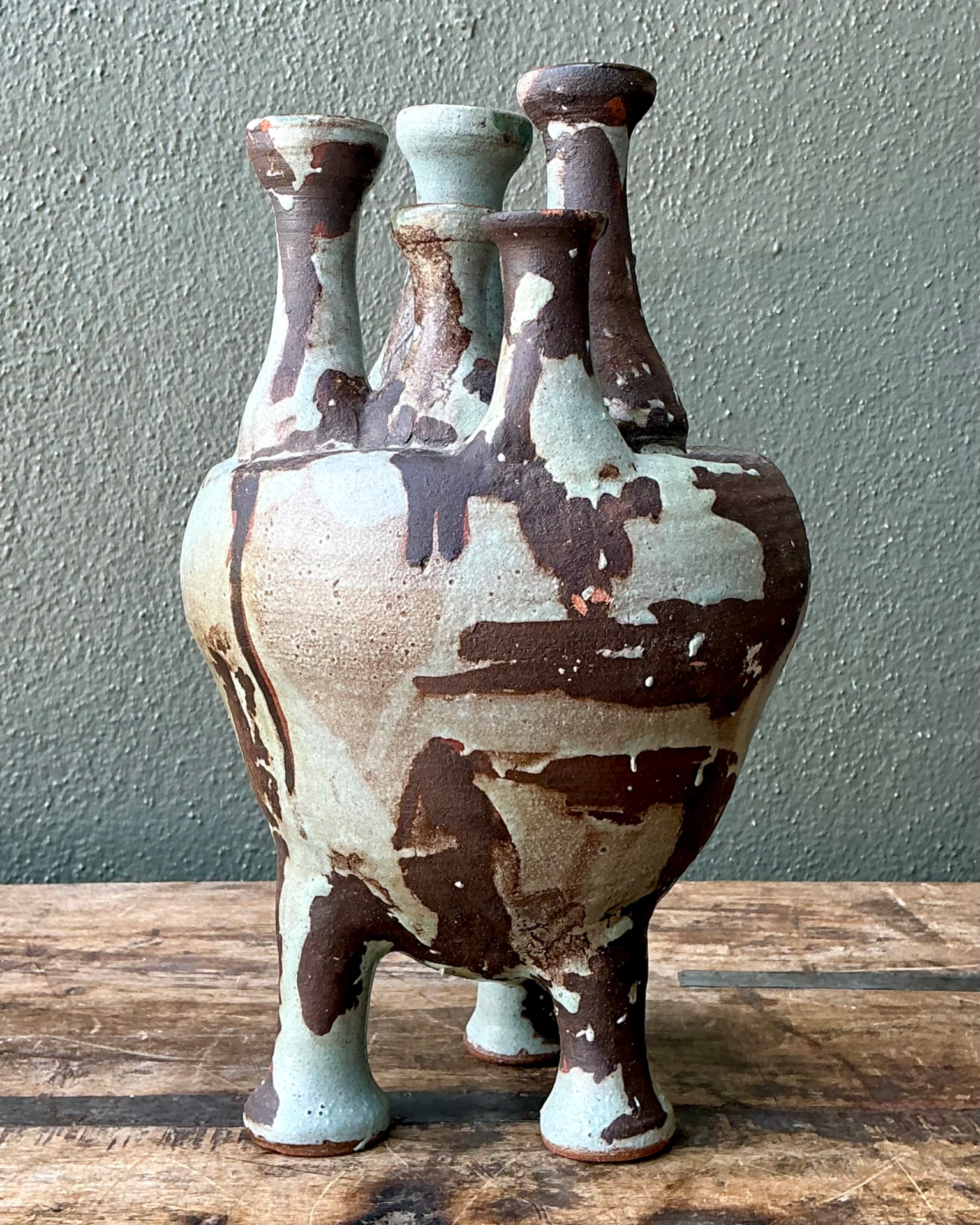 Vintage Multineck Ceramic Vessel - Top view